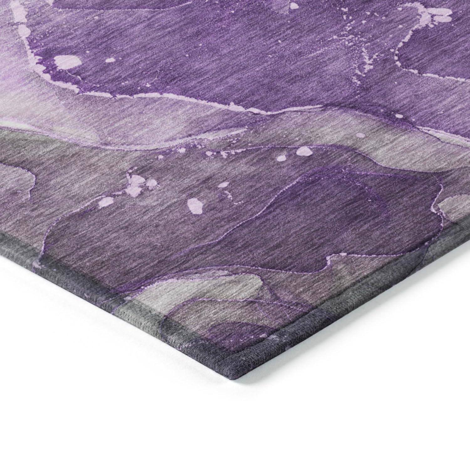 Addison Rugs Chantille Indoor/Outdoor Transitional Watercolors Purple Washable Rectangle Rug, 1'8" x 2'6"