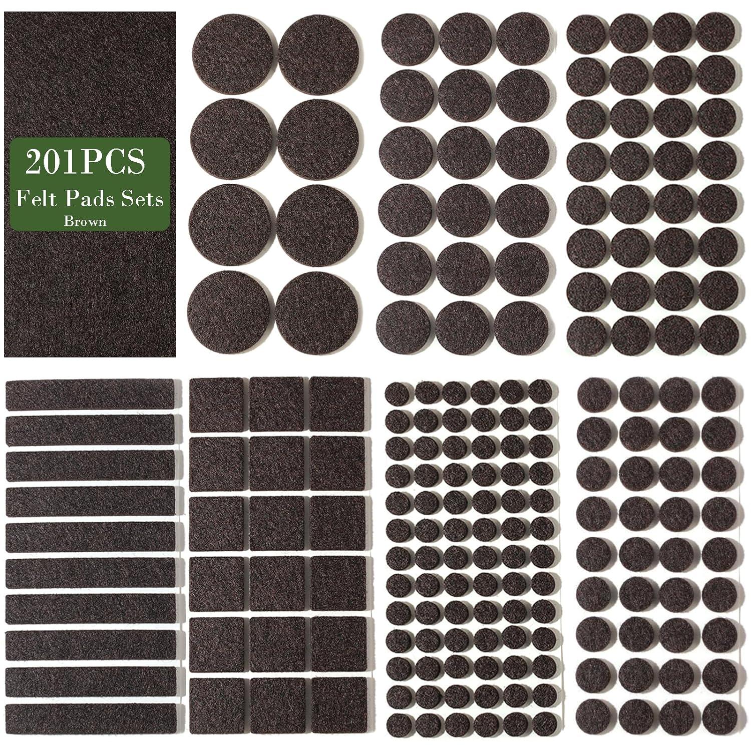 Fursafe&Q Felt Furniture Pads, Furniture Felt Pads for Hardwood Floors -Self Adhesive Chair Leg Floor Protectors, Protect from Nicks, Dents and Scratches, Chair Feet Protectors 136 Pcs Chair Feet