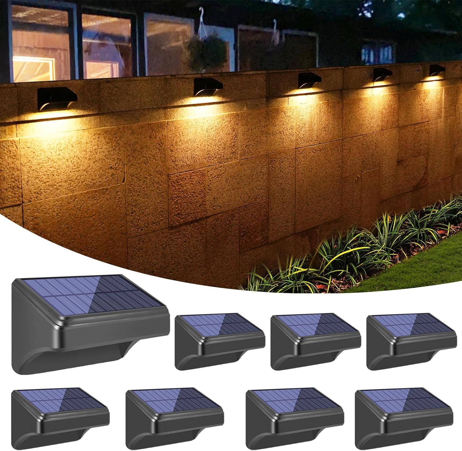 Solar Fence Lights, Halloween Lights Fence Solar Lights Outdoor Waterproof (8 Packs)