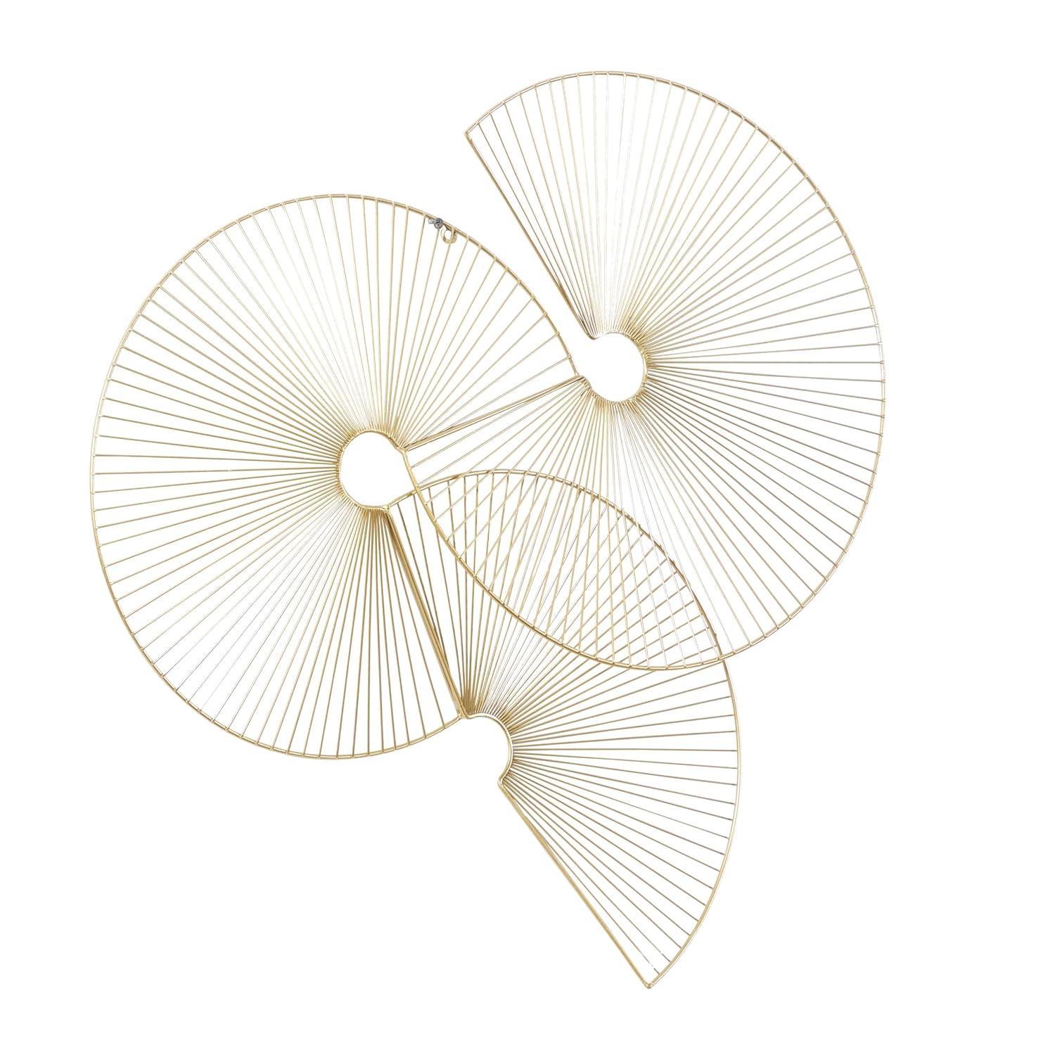 CosmoLiving by Cosmopolitan Gold Metal Half Moon Sunburst Wall Decor