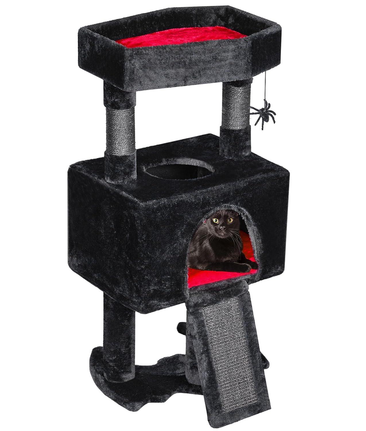 Gothic Cat Tree with Coffin, Gothic Cat Tower with Condo