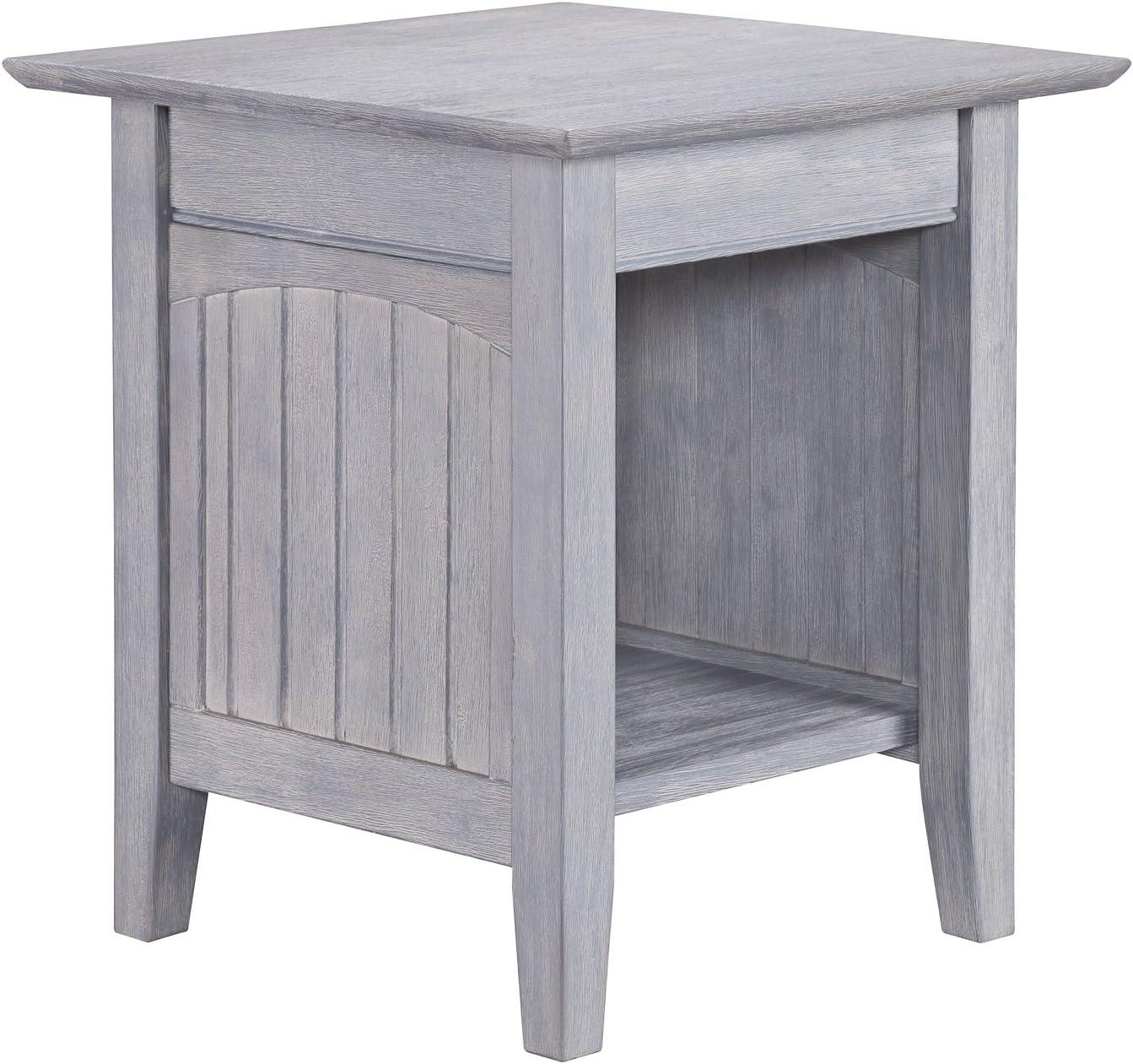 Nantucket Driftwood Square End Table with Storage