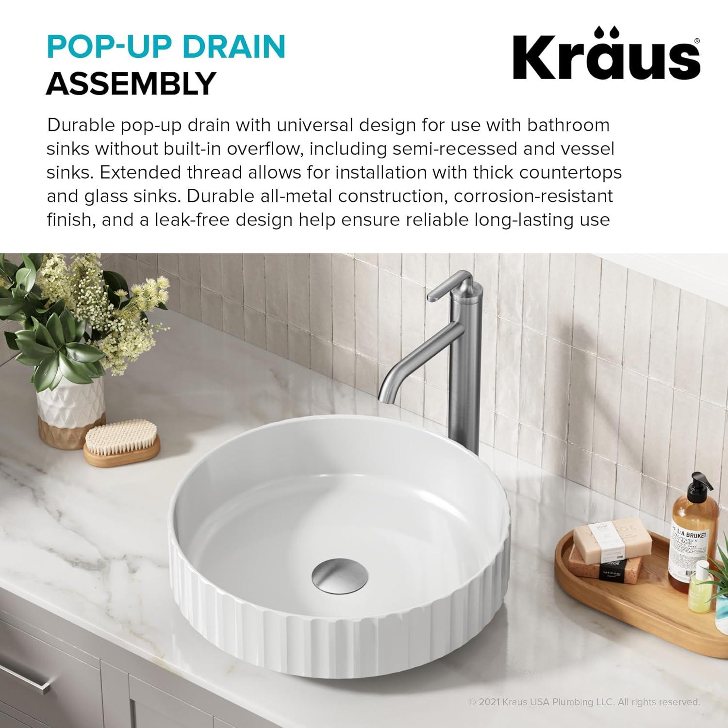 Exquisite 1.75" Pop-Up Bathroom Sink Drain