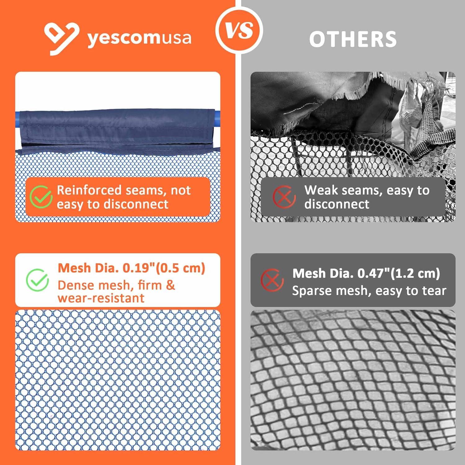Yescom Metal Frame 10 Wheels Rolling Mesh Pool Storage Bin Pool Floats Storage Organizer for Pool Toys Balls Pool Noodles, Blue