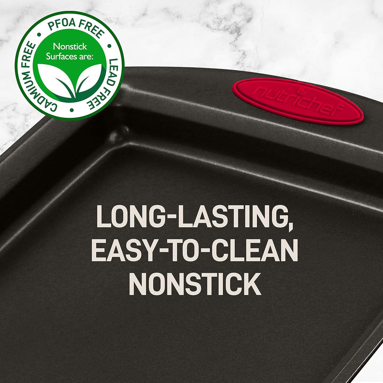 NutriChef Non-Stick Steel 2 Piece Baking Sheet Set