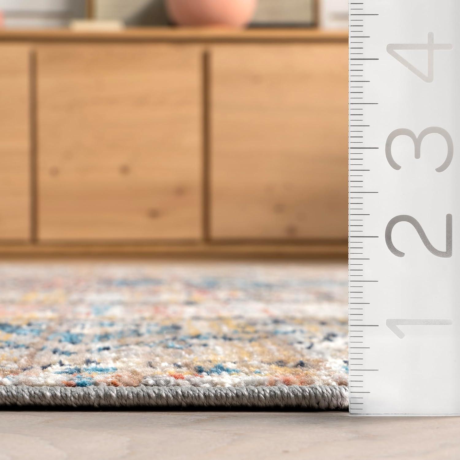 Nuloom Marley Medallion 2x10 Runner Indoor Area Rug for Living Room Bedroom Dining Room Entryway Hallway Kitchen, Blue/Beige