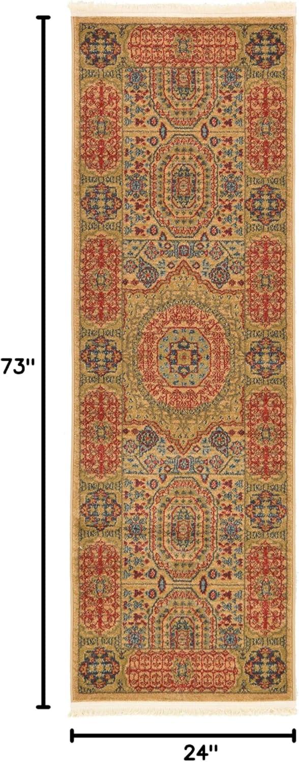 Unique Loom Palace Collection Area Rug - Amber (6' 1" x 9' Rectangle Light Blue/Light Brown)