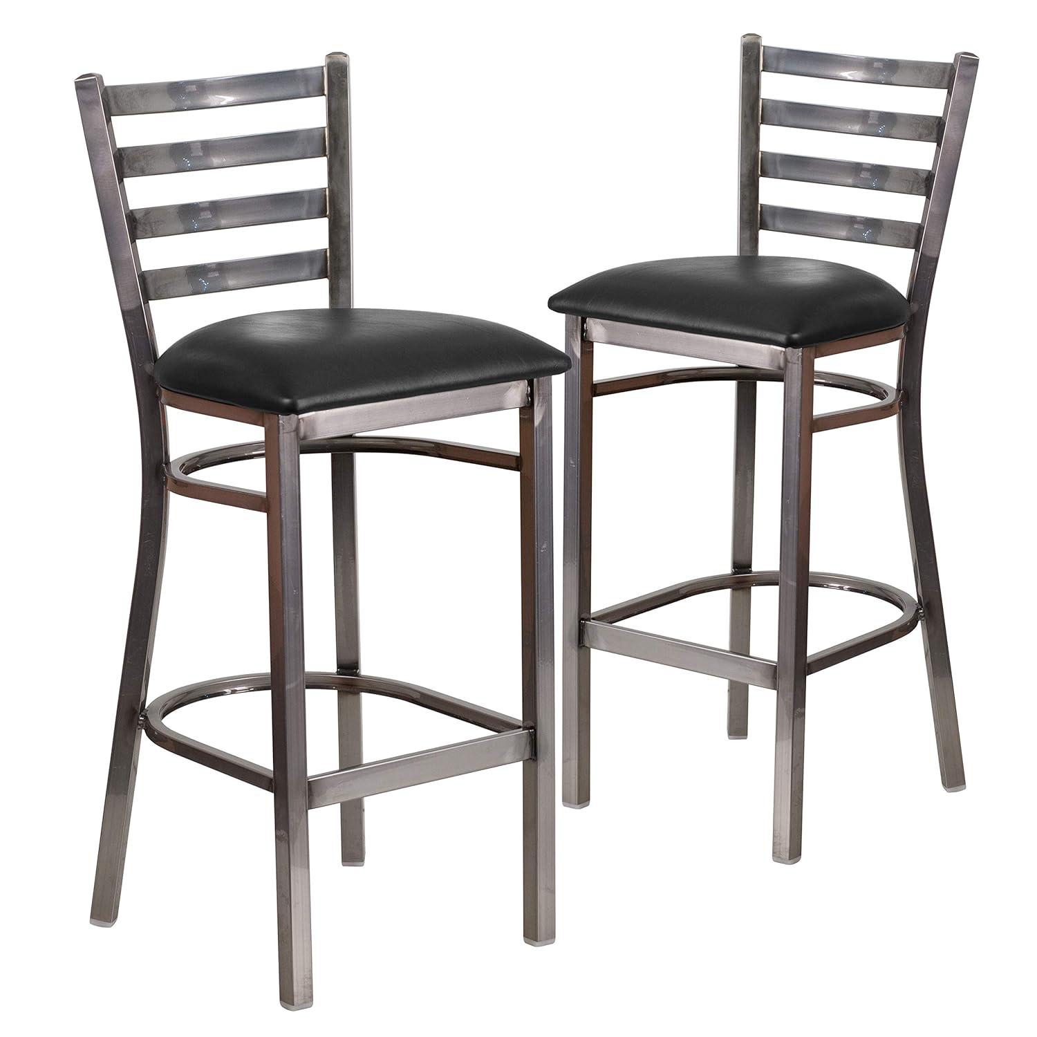Flash Furniture Brixton Hercules Series Ladder Back Metal Restaurant Barstools