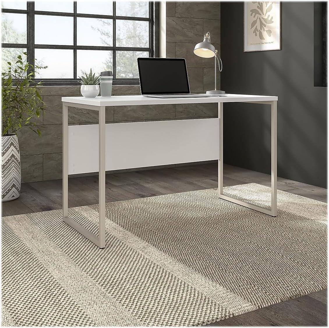 Hybrid 48W x 24D Computer Table Desk in White - Engineered Wood