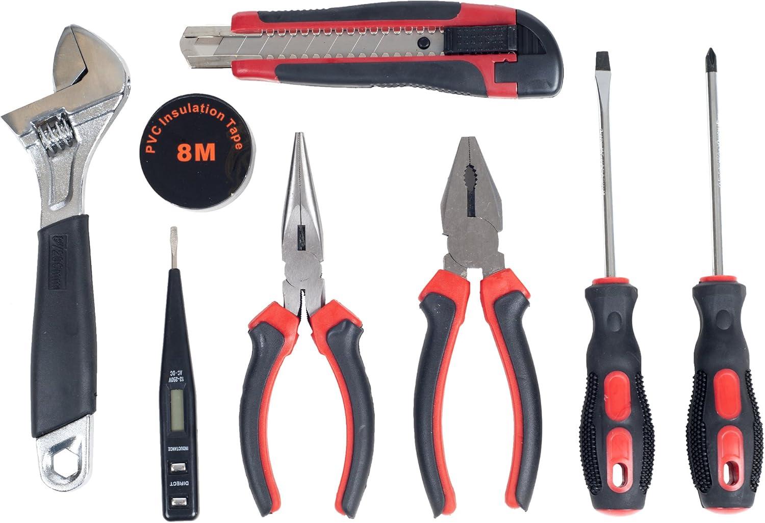 Stalwart Household Hand Tools - Includes Wrench, Screwdriver, Pliers, and More - Kit for Home, Car