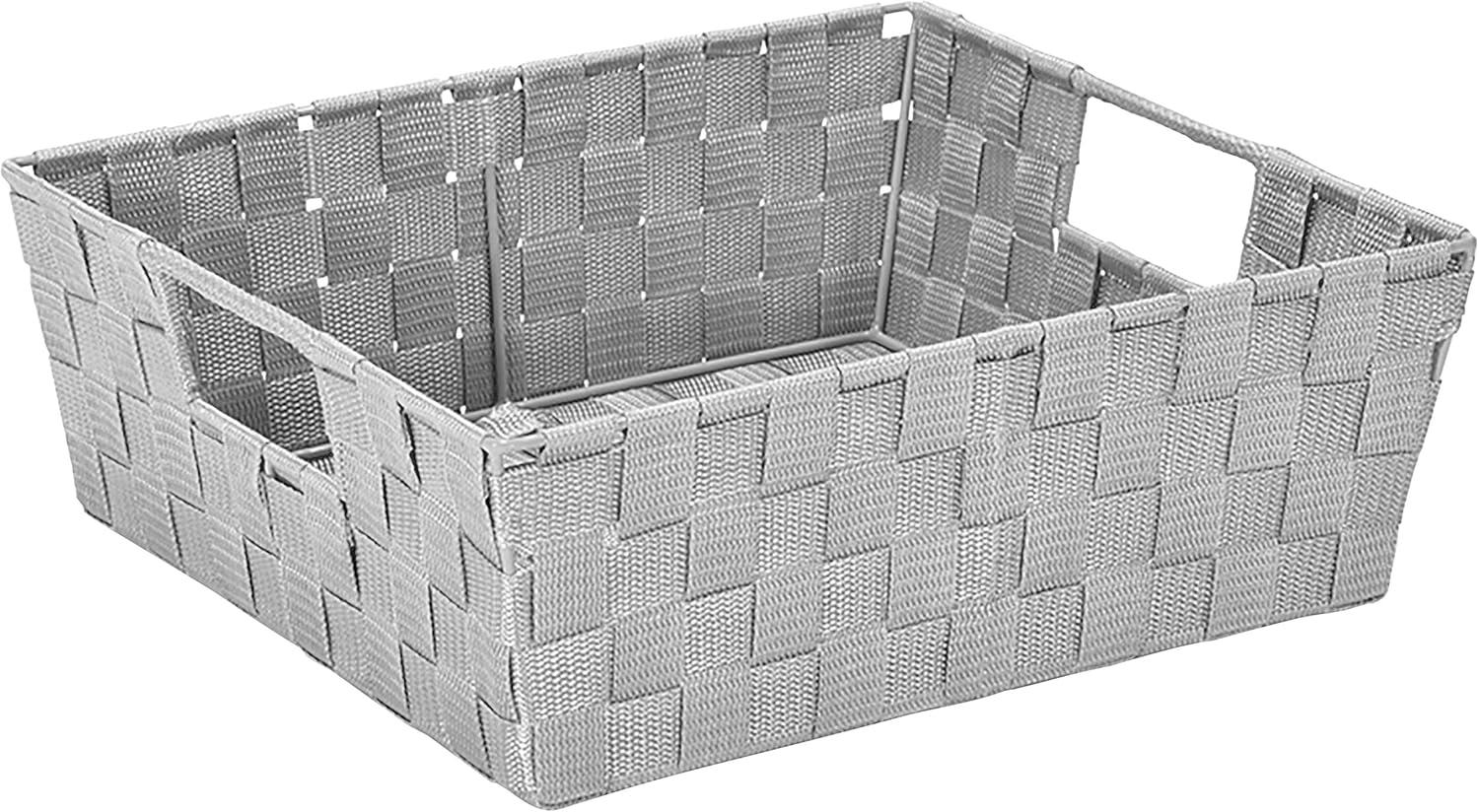 Heather Gray Woven Strap Rectangular Storage Bins, Set of 2