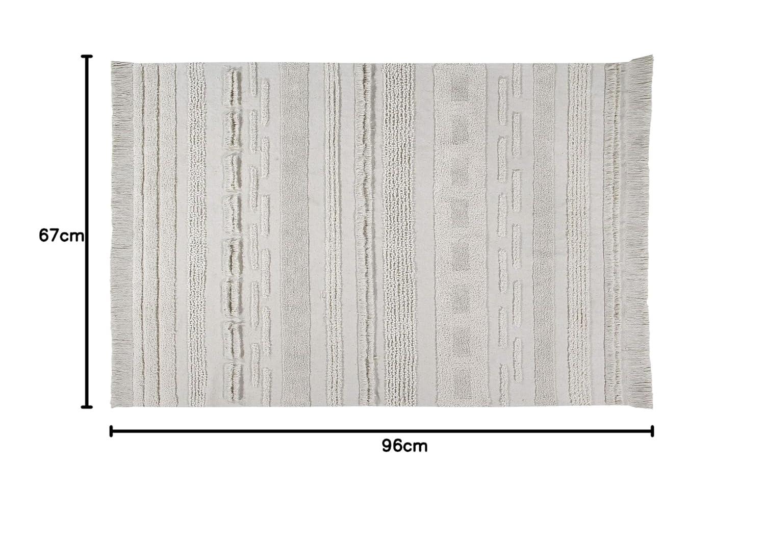 Lorena Canals Solid Color Handmade Tufted Rectangle 5'7" x 8' Cotton Area Rug in Natural