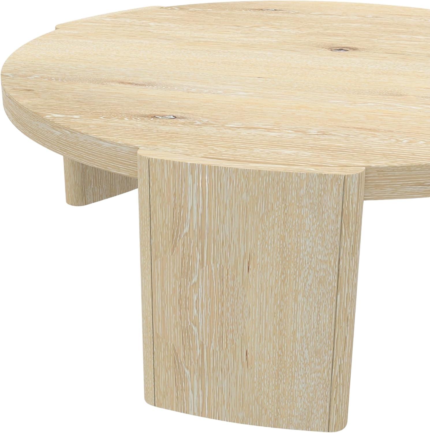 Alpine Furniture Sloane 42 in. W Round Wood Coffee Table in Natural Driftwood