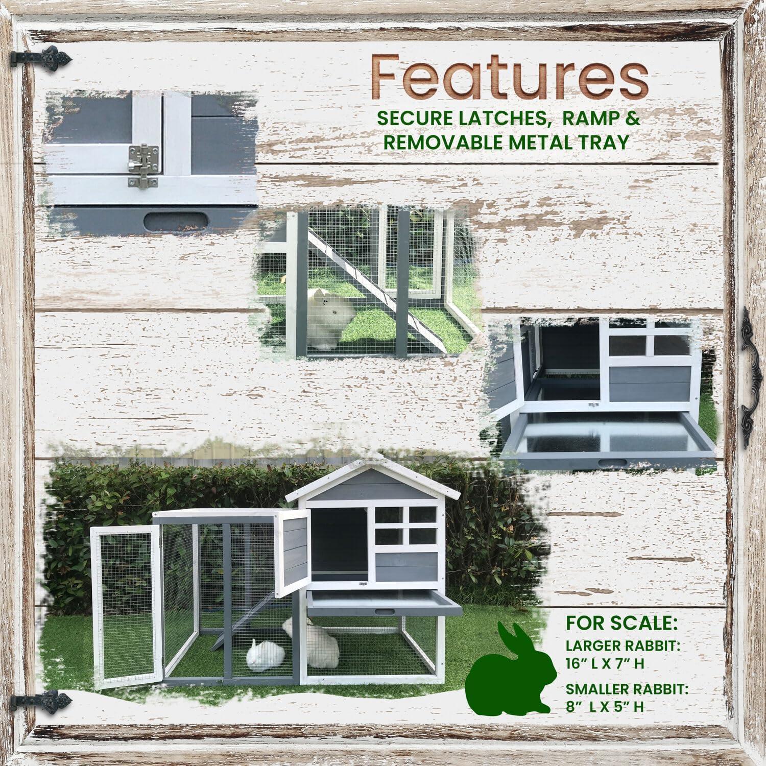 Hanover Outdoor Wooden Bird Cage with 3 Resting Bars, Ladder, Waterproof Roof and Removable Tray, 2.9 Ft. x 2.1 Ft. x 5.8 Ft.