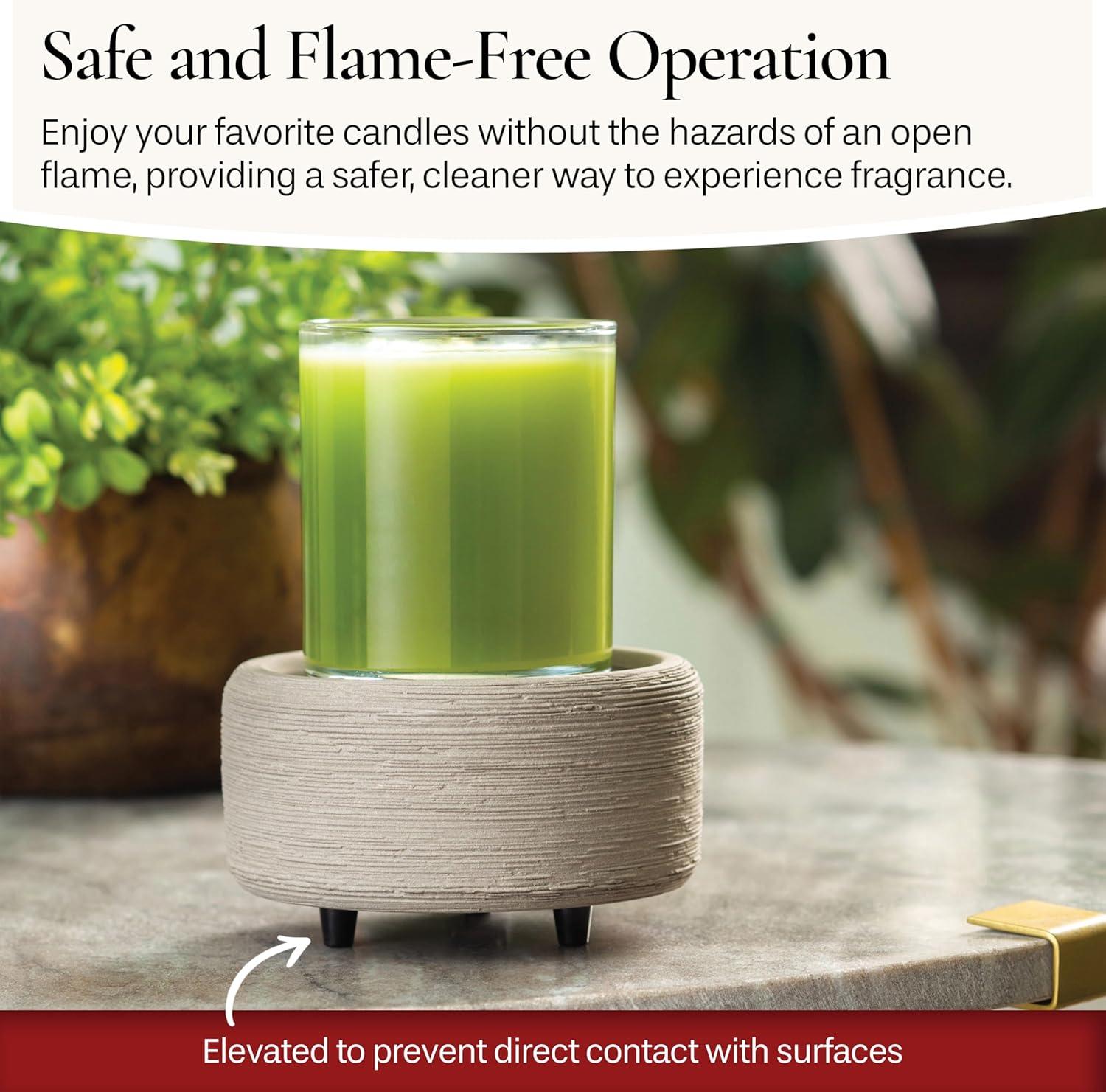 CANDLE WARMERS ETC 2-in-1 Candle and Fragrance Warmer, Gray Texture