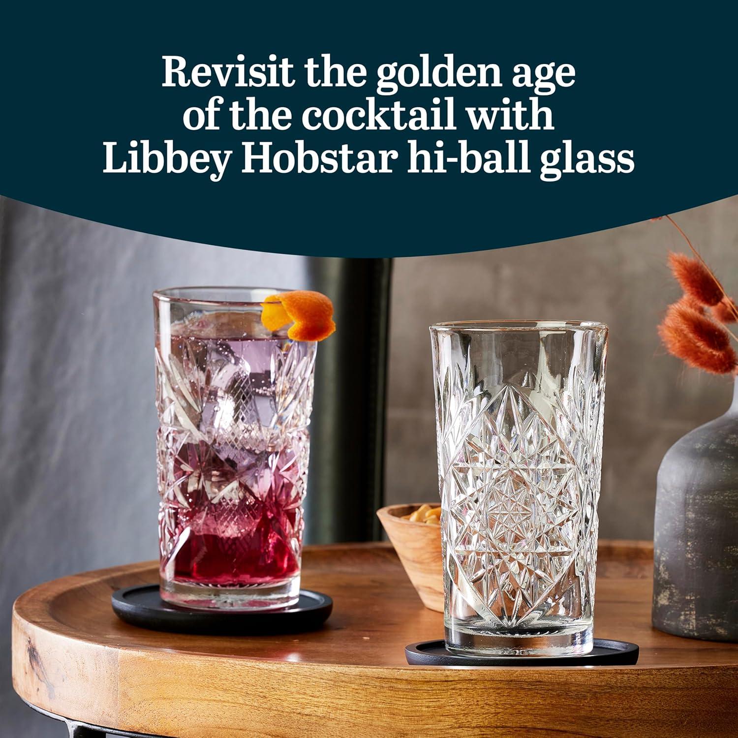 Libbey Hobstar Libbey Cooler Glasses, 16-Ounce (Set of 4)
