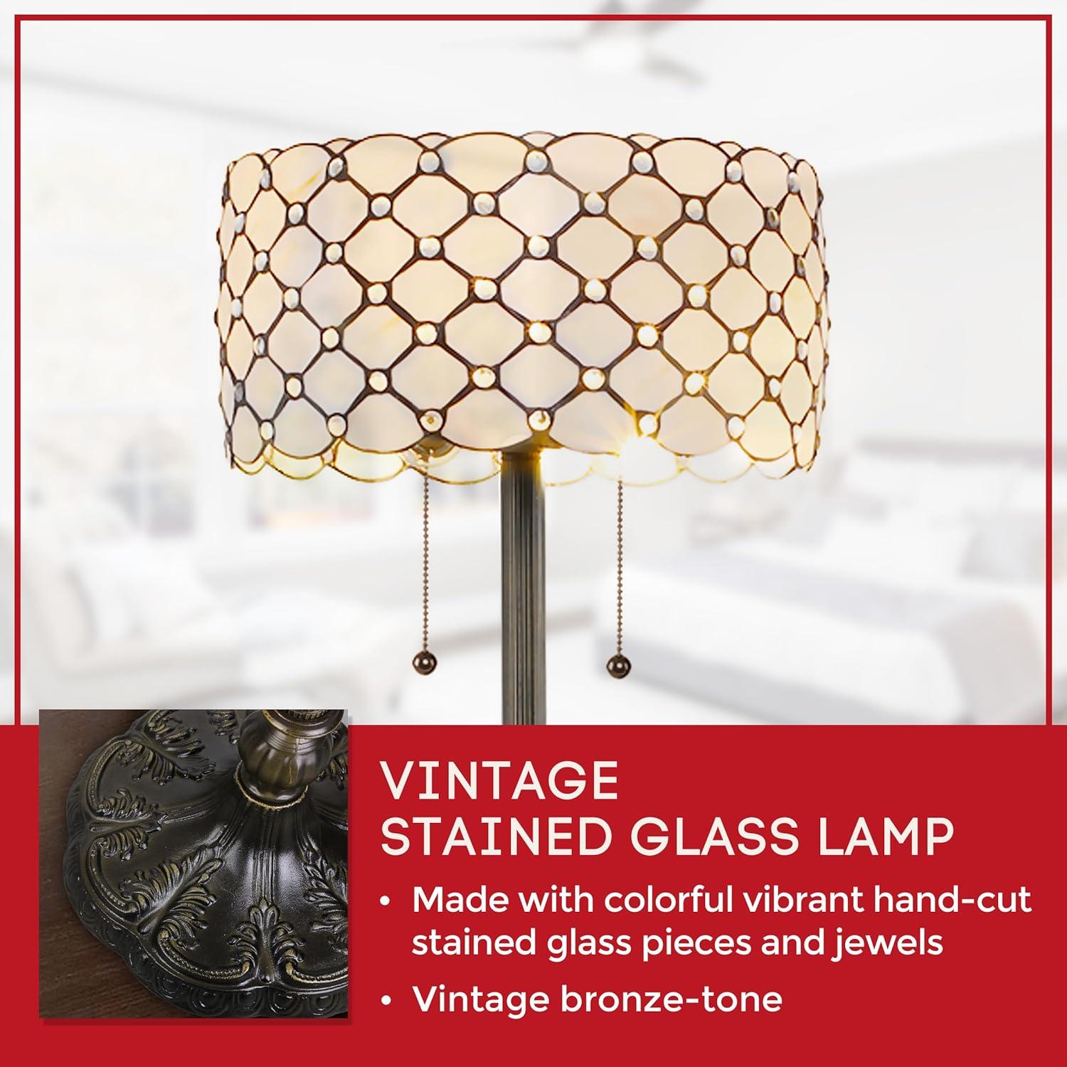 Serena d'italia Contemporary Tiffany 2 light Striped 60 in. Bronze Floor Lamp