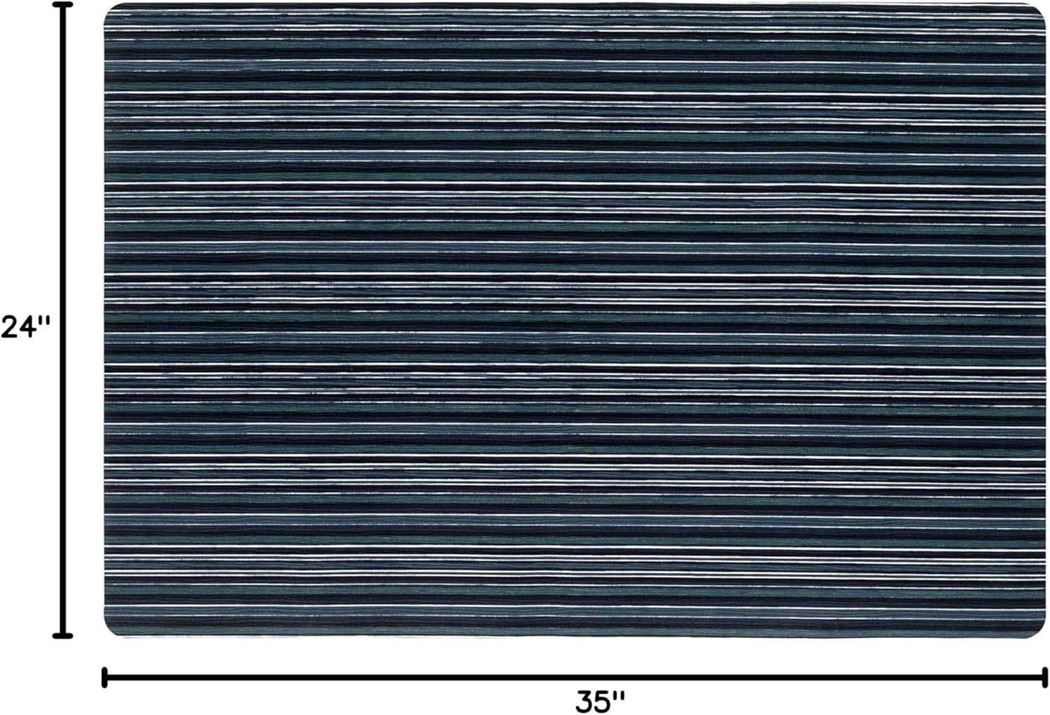 SoHome Smooth Step Striped Machine Washable Low Profile Stain Resistant Non-Slip Versatile Utility Kitchen Mat