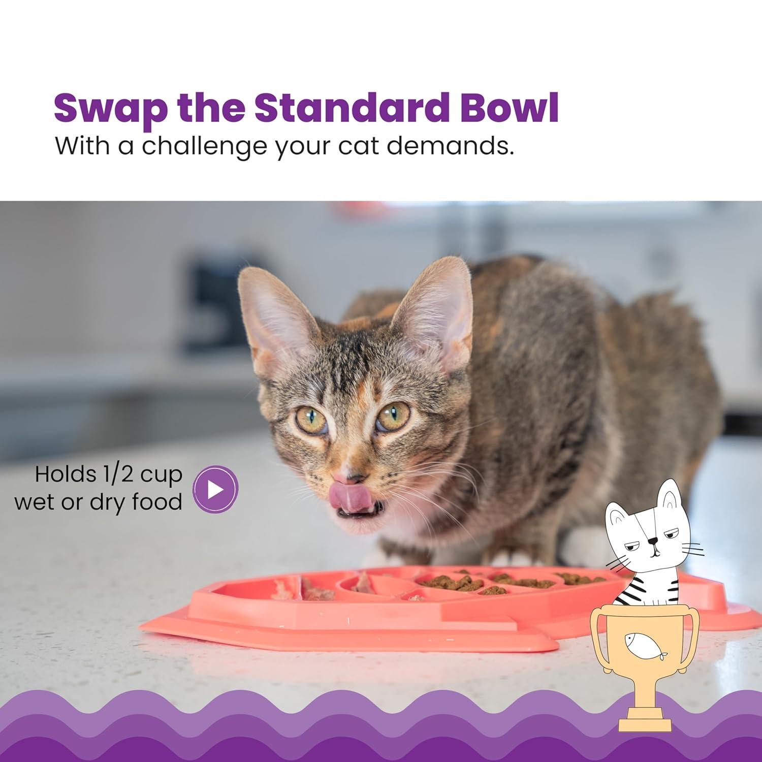 Petstages Fishie Fun Feed Mat Slow Feeder Cat Bowl