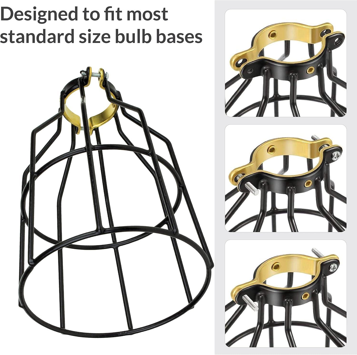 Newhouse Lighting Metal Wire Lamp Guard for Ceiling Fan Light Covers, Pendant String Light and Vintage Lamp Shades / Cover, Industrial Wire Fixture Iron Bird Cage