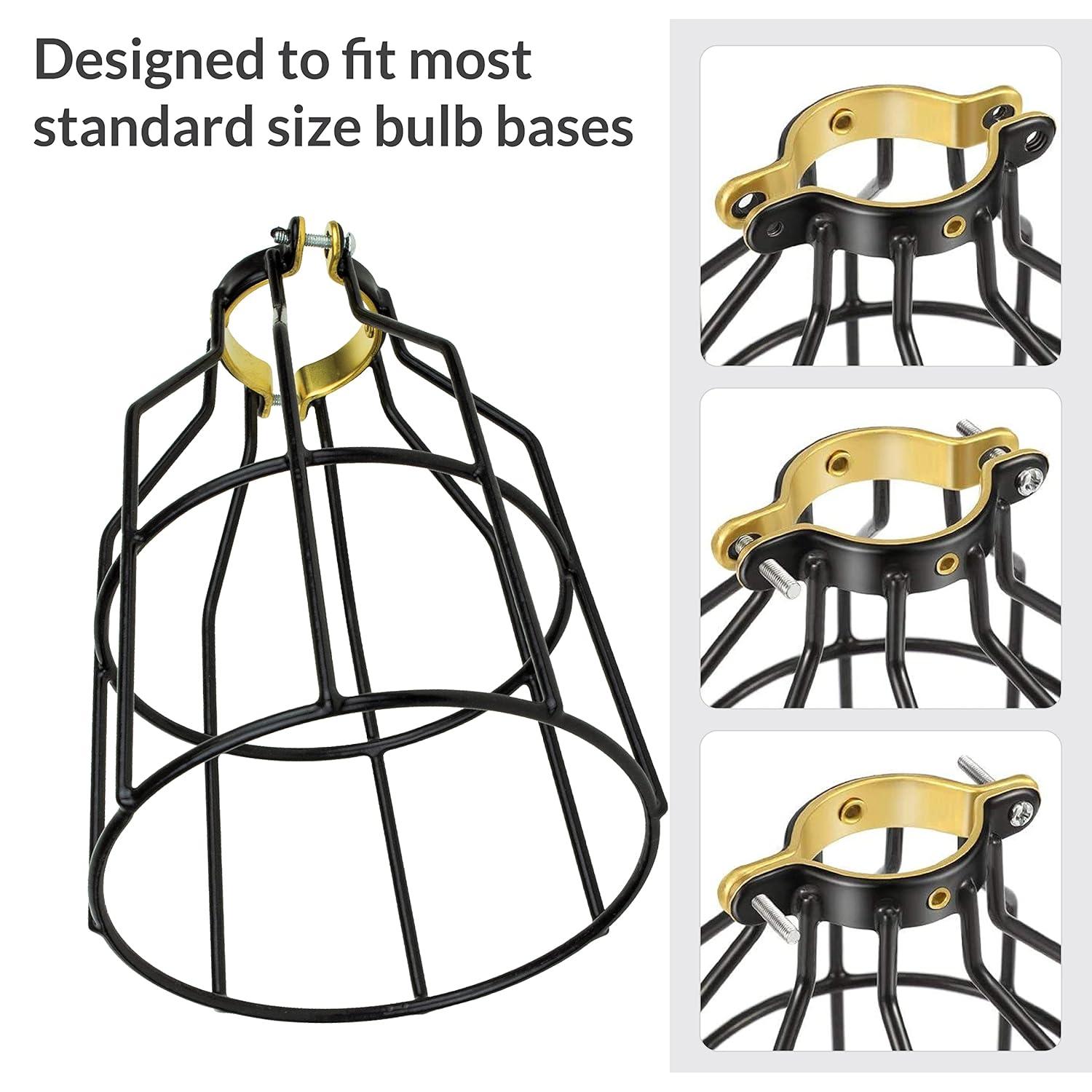 Newhouse Lighting Metal Wire Lamp Guard for Ceiling Fan Light Covers, Pendant String Light and Vintage Lamp Shades / Cover, Industrial Wire Fixture Iron Bird Cage