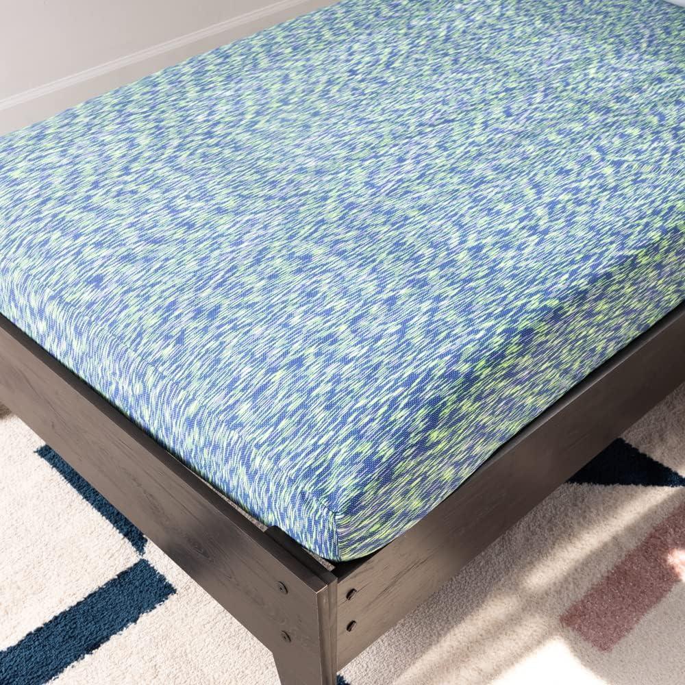 Twin Blue Innerspring Mattress with Boxspring and Pillow