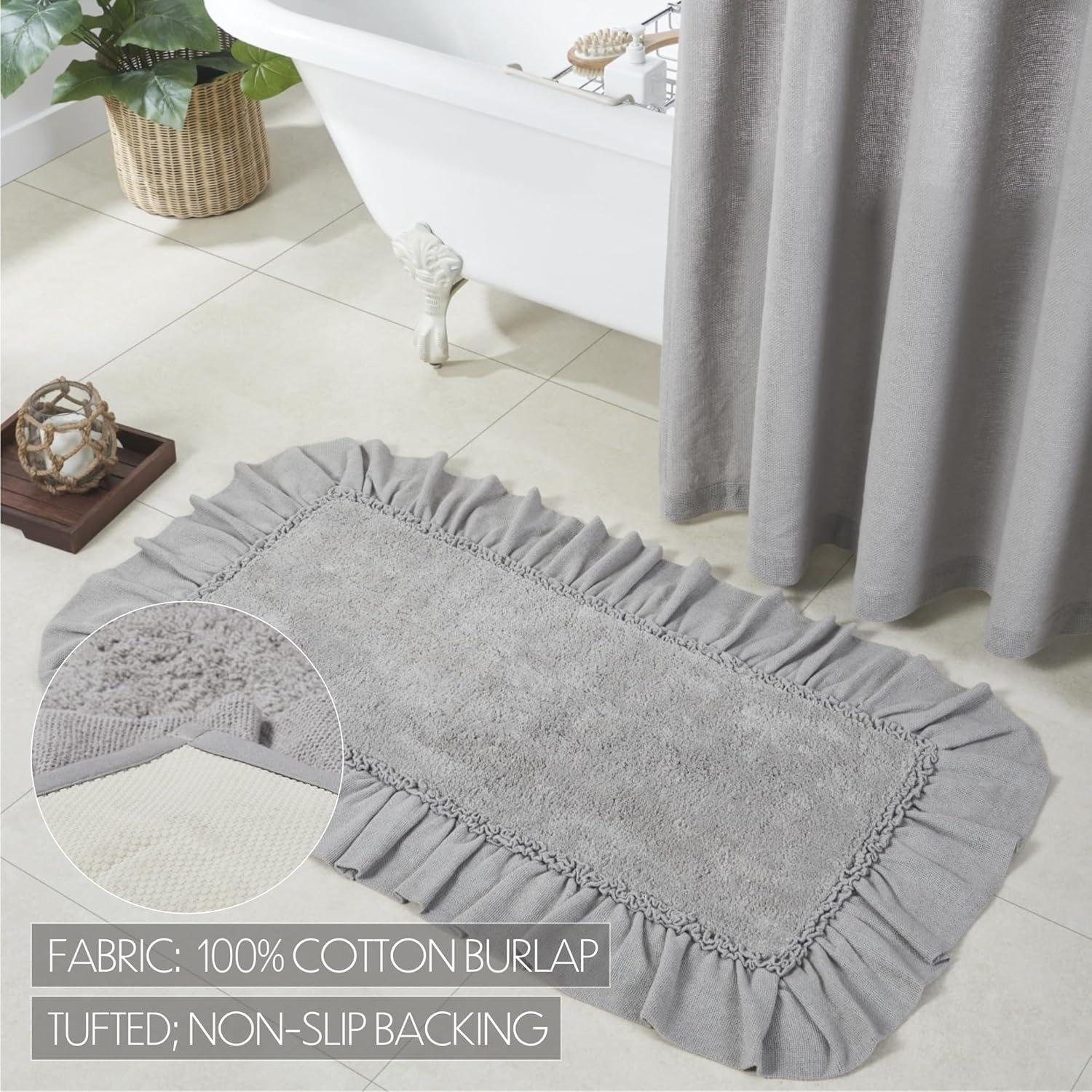 Burlap Dove Grey Bathmat 27x48  VHC Brands