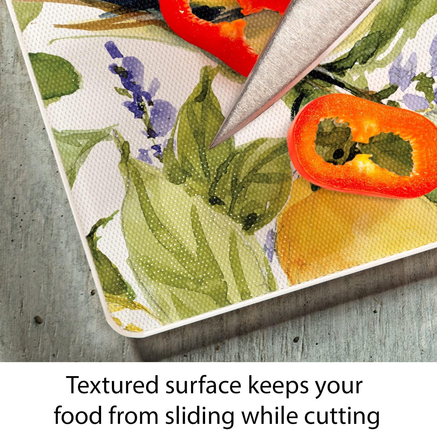 CounterArt Watercolor Lemons Tempered Glass Cutting Board