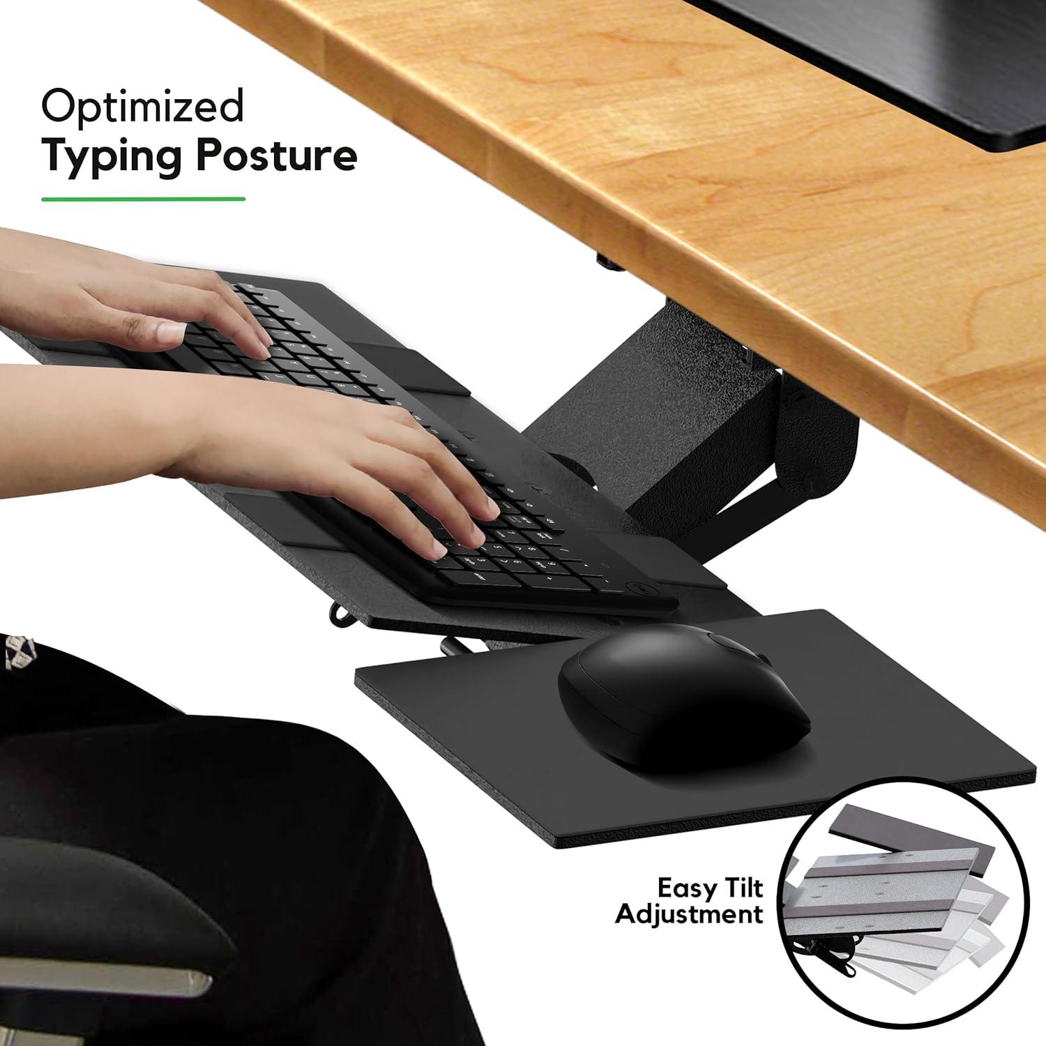 Uncaged Ergonomics Adjustable Keyboard Drawer Black (KT1)