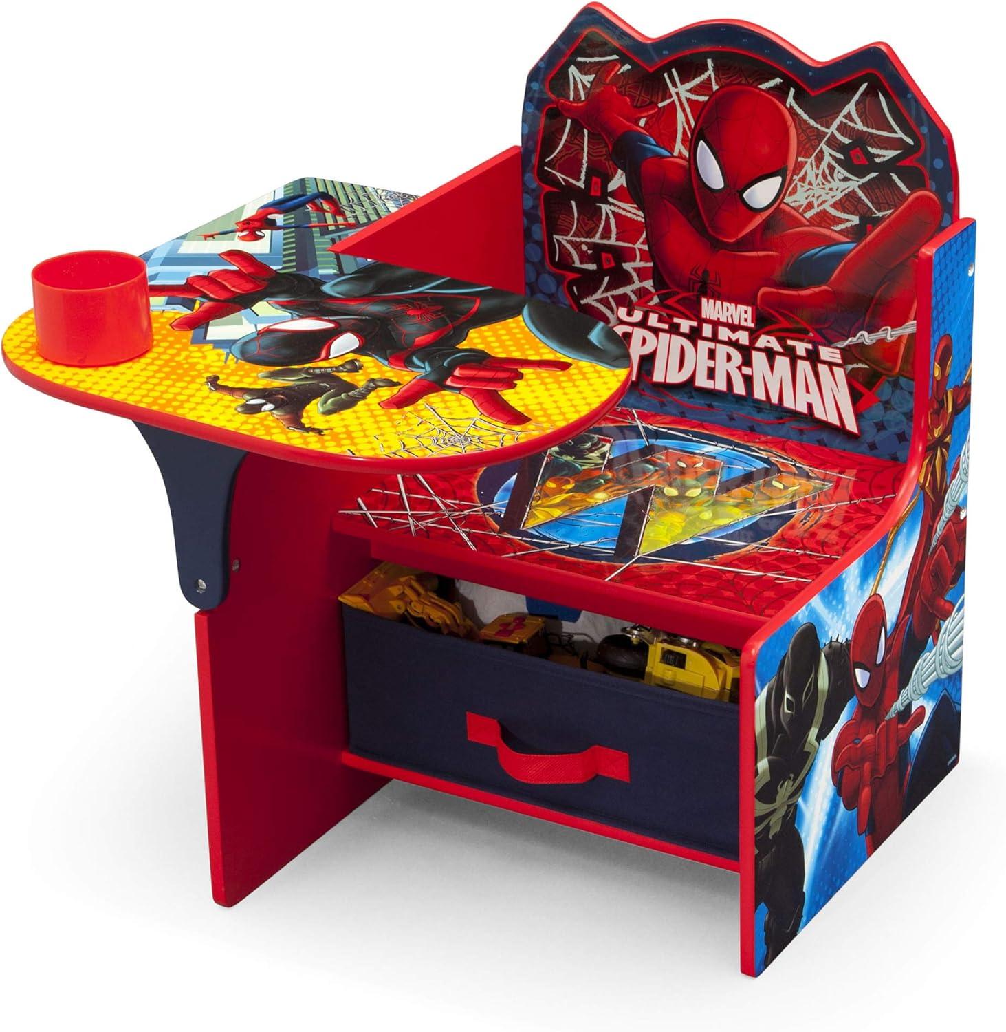 Marvel Spider-Man Chair Desk with Storage Bin by Delta Children, Greenguard Gold Certified