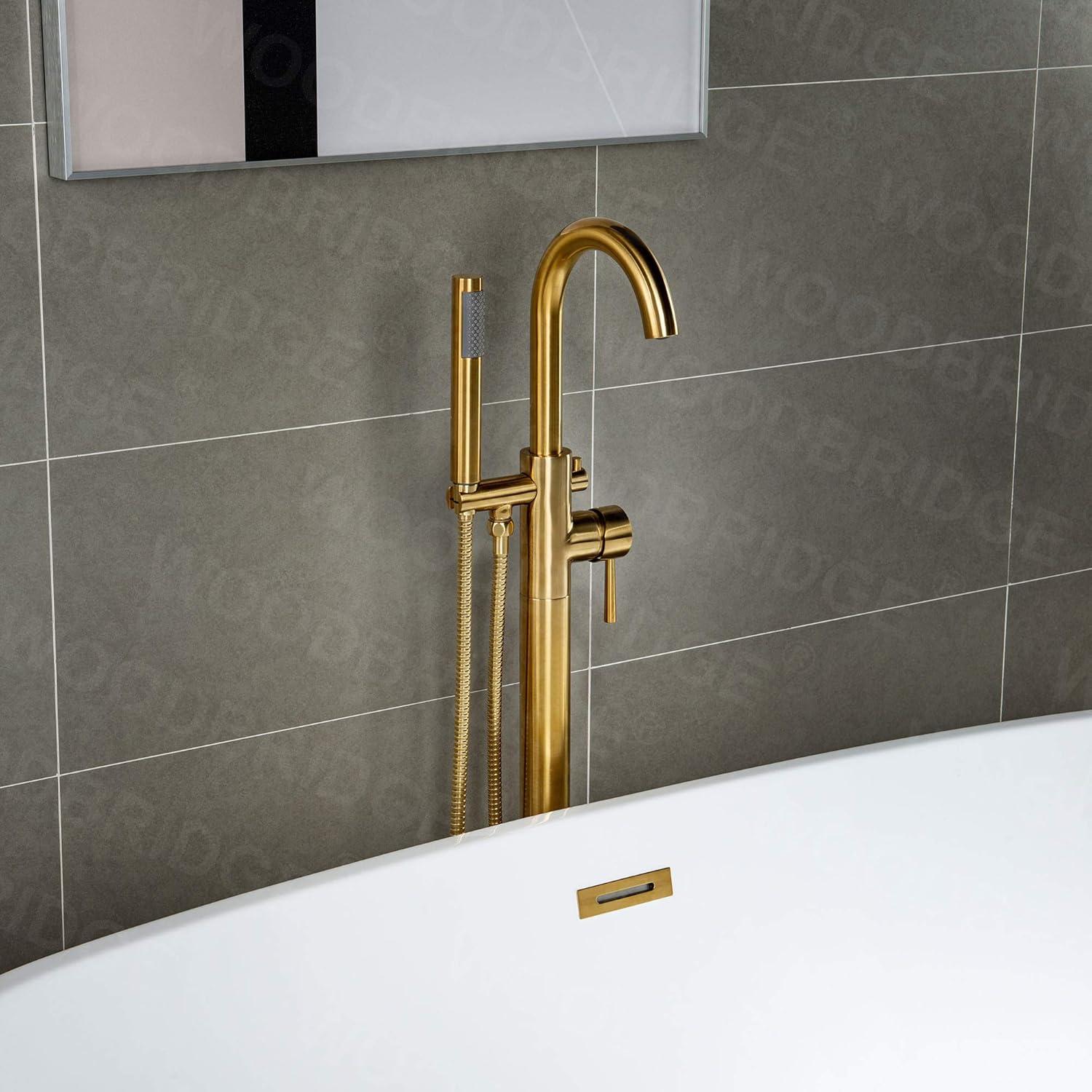 Cove Floor Freestanding Tub Filler with Diverter