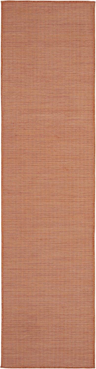 Nourison Positano Solid Indoor Outdoor Rug Terracotta 2' x 6'