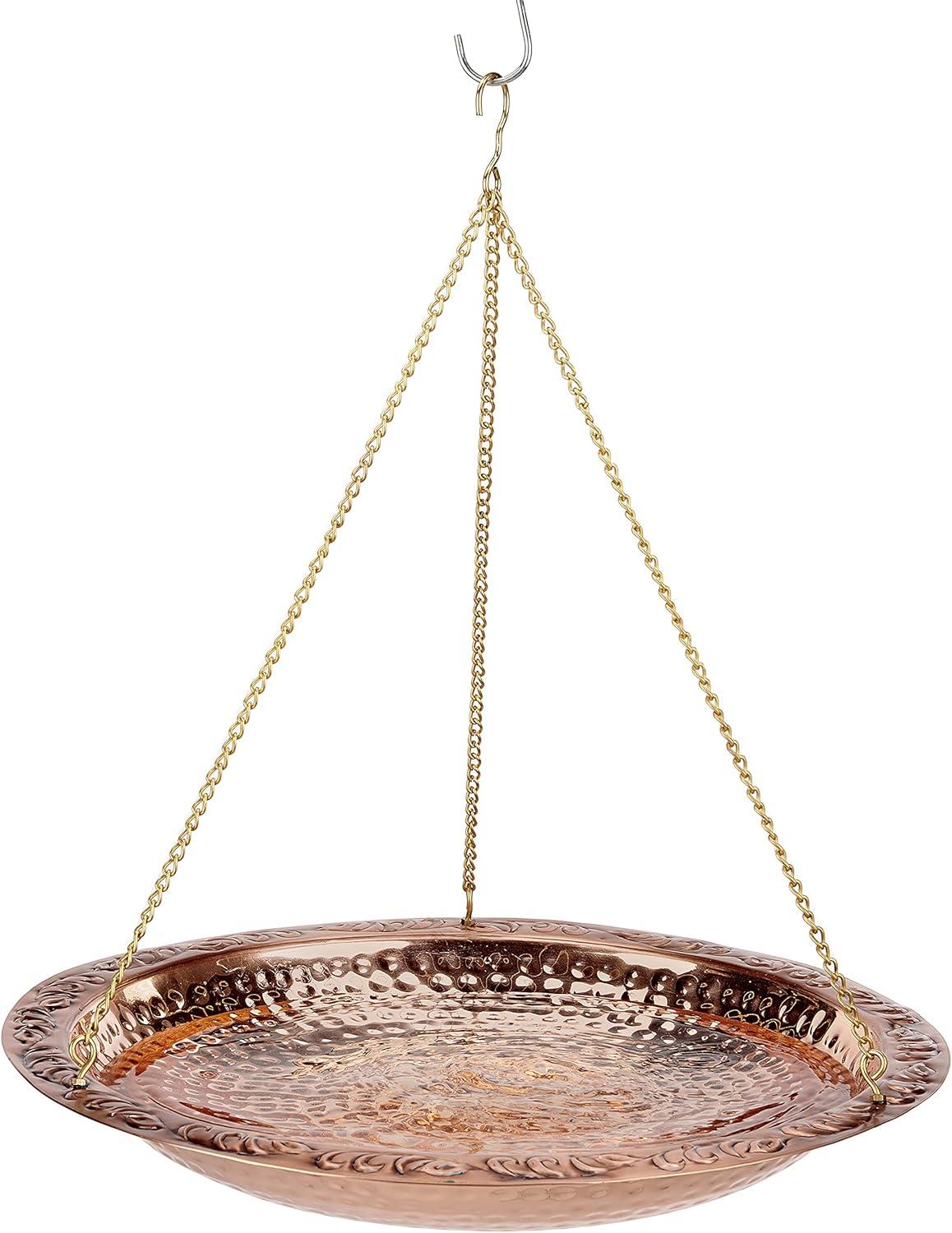 Pure Copper 18" Hanging Bird Bath by Good Directions