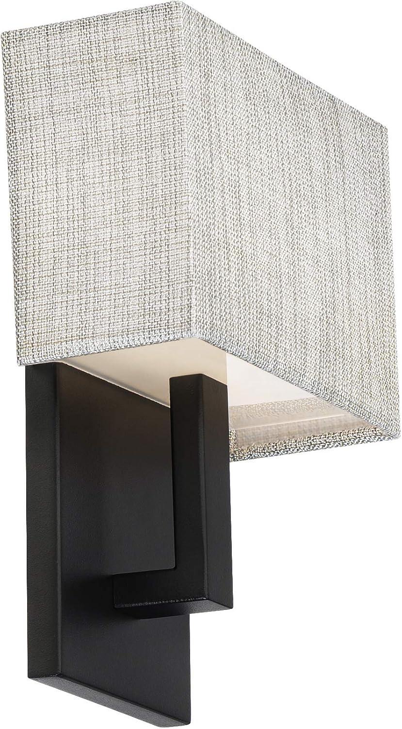WAC Lighting dweLED, Manhattan 7in LED Fabric Wall Sconce 2700K in Black