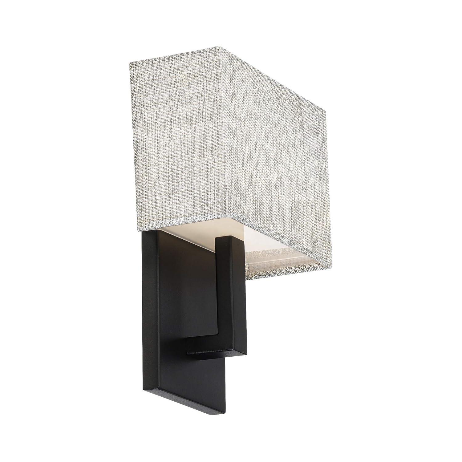 WAC Lighting dweLED, Manhattan 7in LED Fabric Wall Sconce 2700K in Black