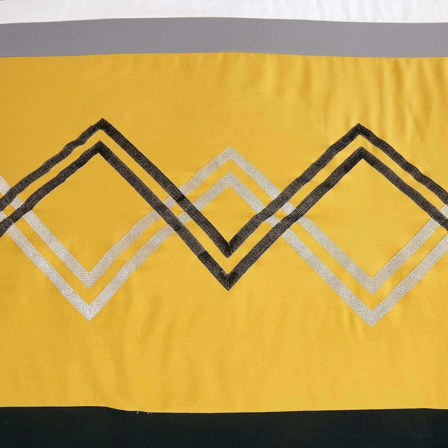 Chezmoi Collection Microfiber Modern & Contemporary 7 Piece Comforter Set