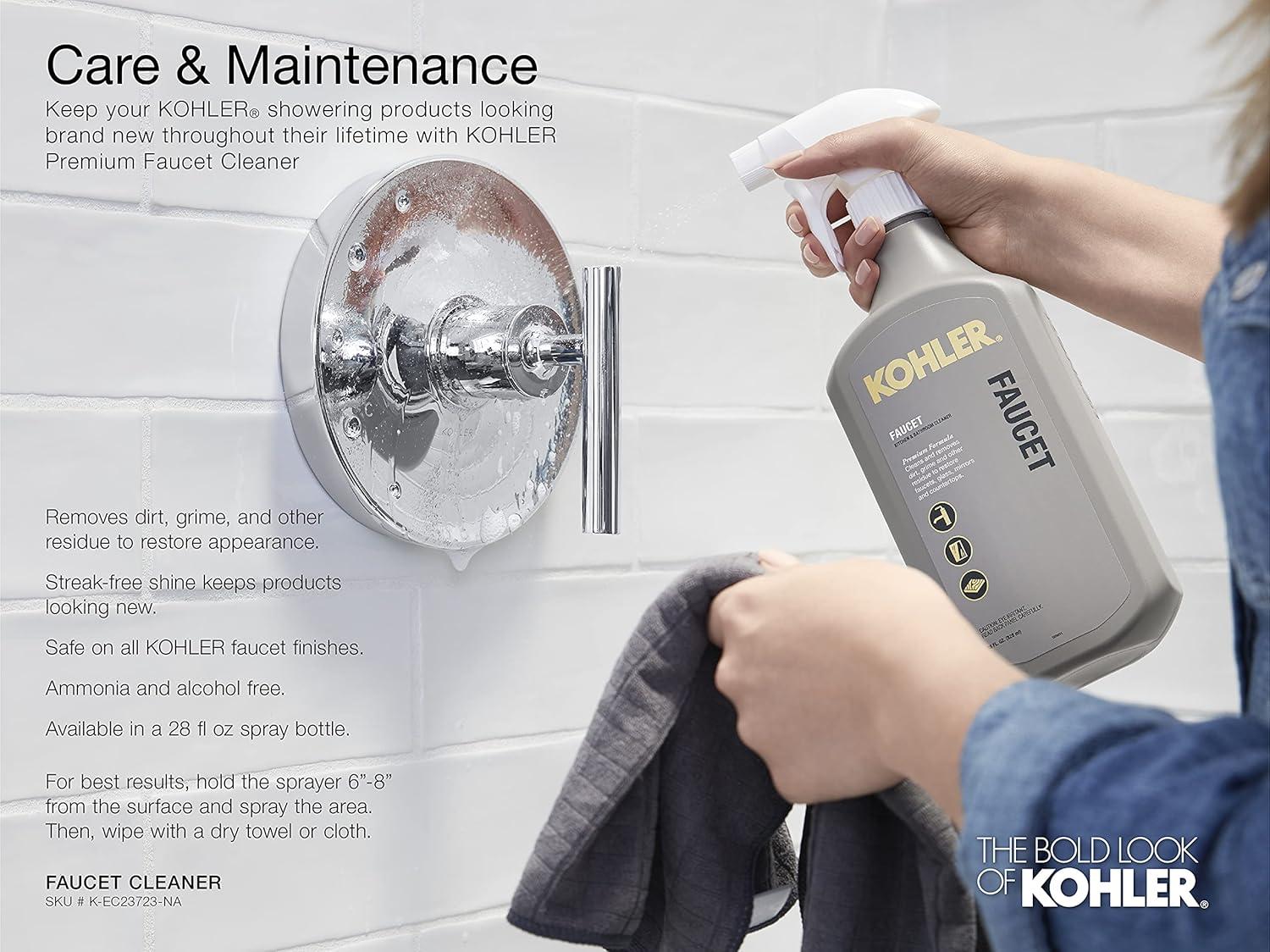 Kohler Forte 1.75 gpm Multifunction Wall Mount Showerhead, Three Spray Settings, 5.5" High Pressure Spray Head