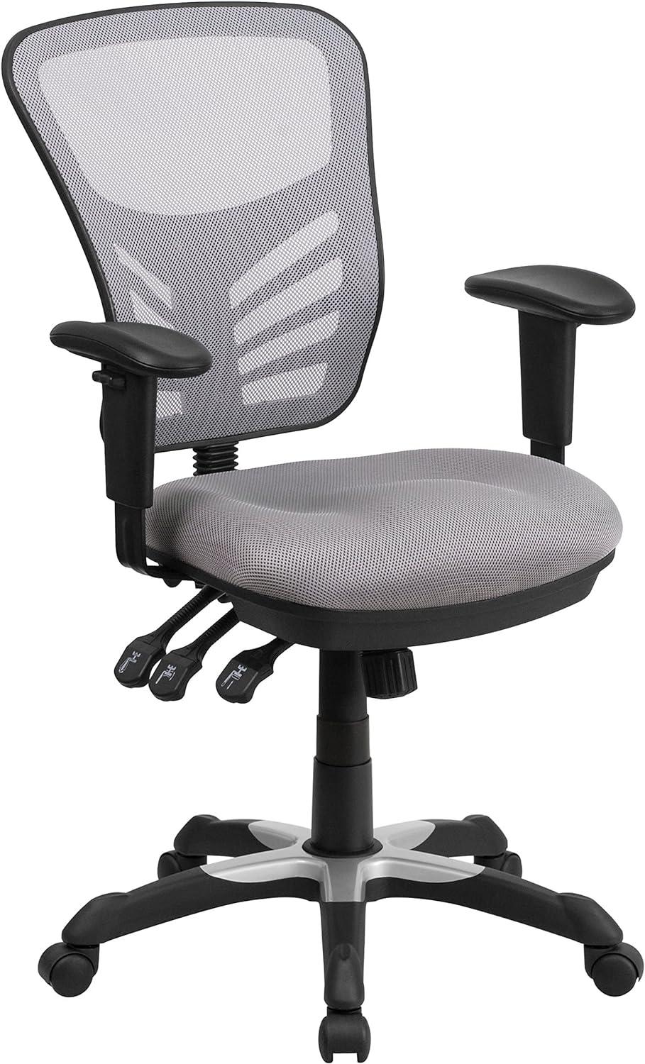 Flash Furniture Mid-Back Mesh Multifunction Executive Swivel Ergonomic Office Chair with Adjustable Arms