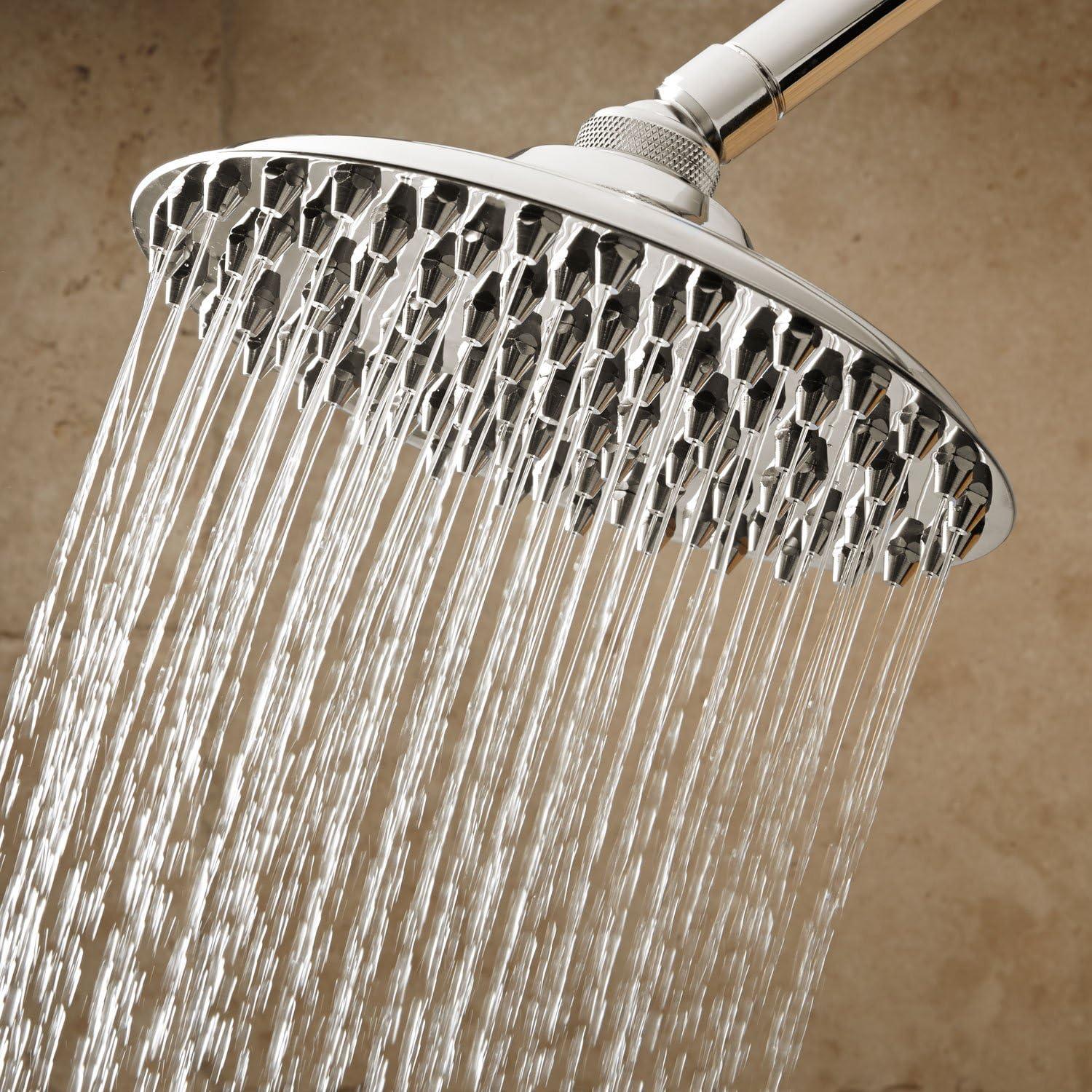 Nickel 8" Round Rain Shower Head with Single Function