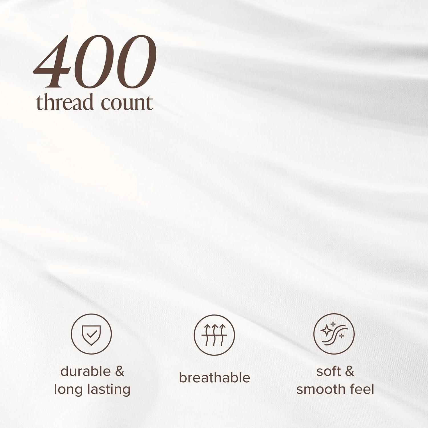 Bare Home 400 Thread Count Organic Cotton Sateen Duvet Cover Set
