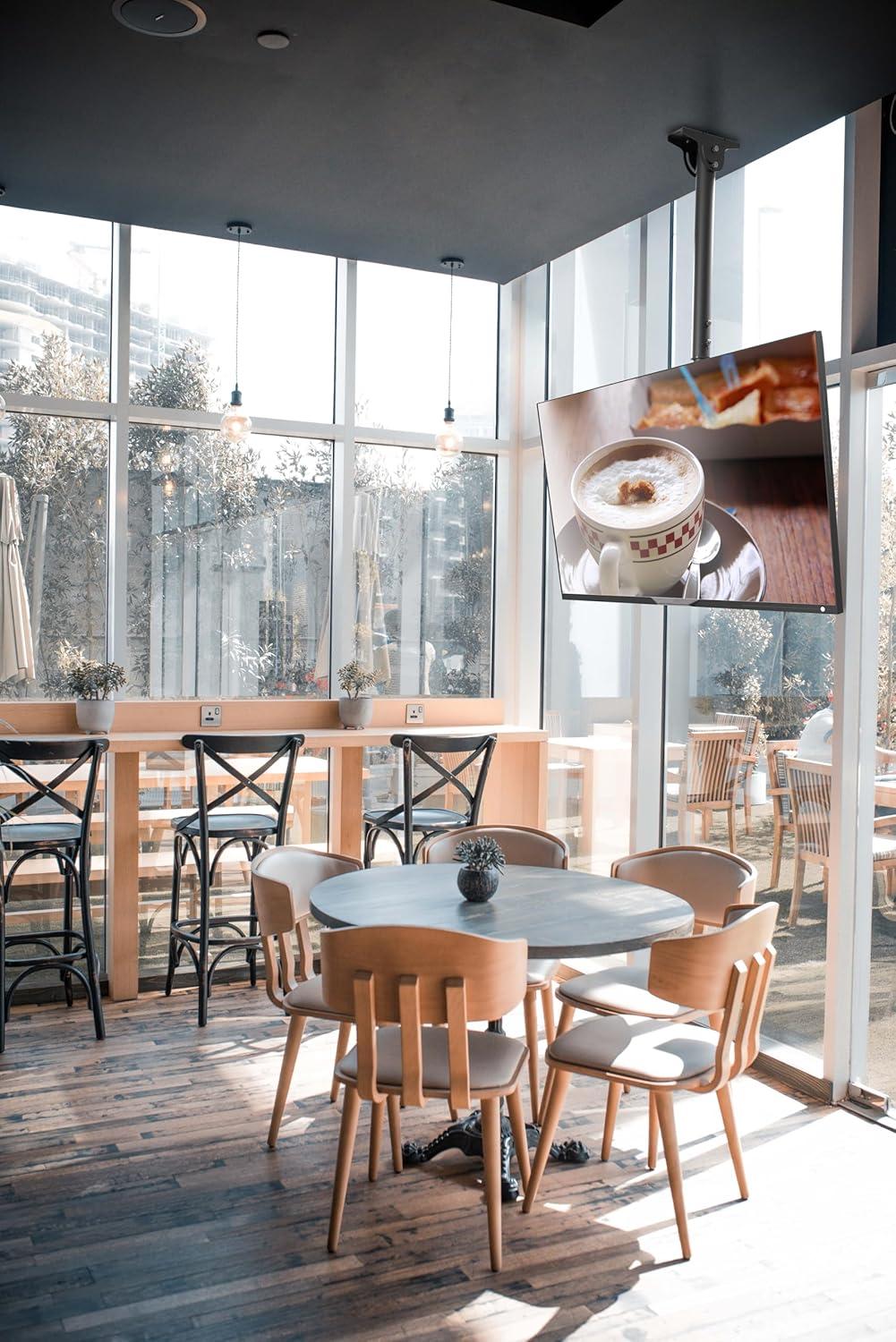 QUALITY FLOORING INC. Premium Ceiling TV Mount, Hanging Swivel TV Mount Bracket For Flat/Curved Displays Fits Most 37-90 Inch LCD LED OLED Tvs, TV Pole Mount For Flat/Sloped Ceiling, Max VESA 600X400mm