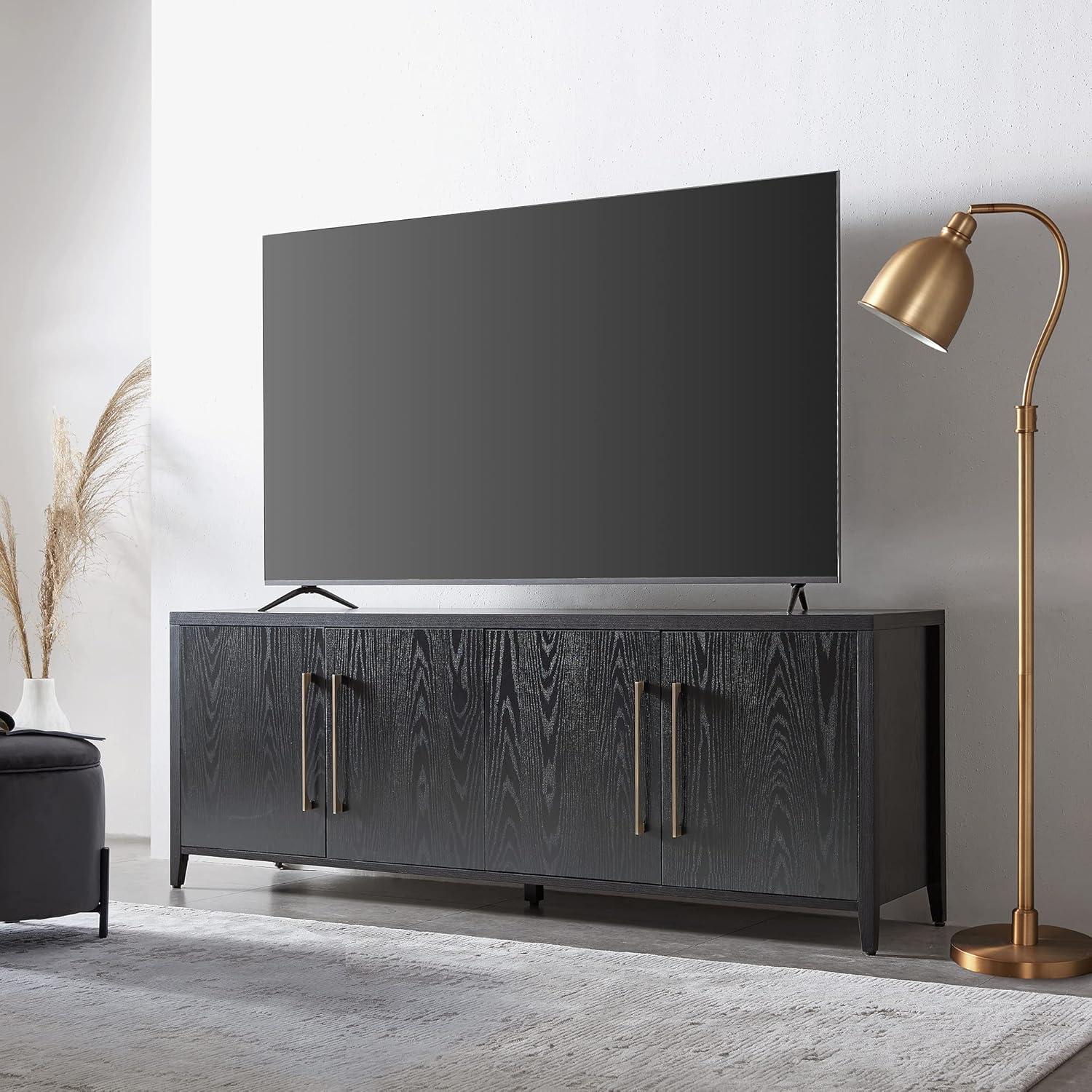 Henn&Hart 68" Black Grain TV Stand