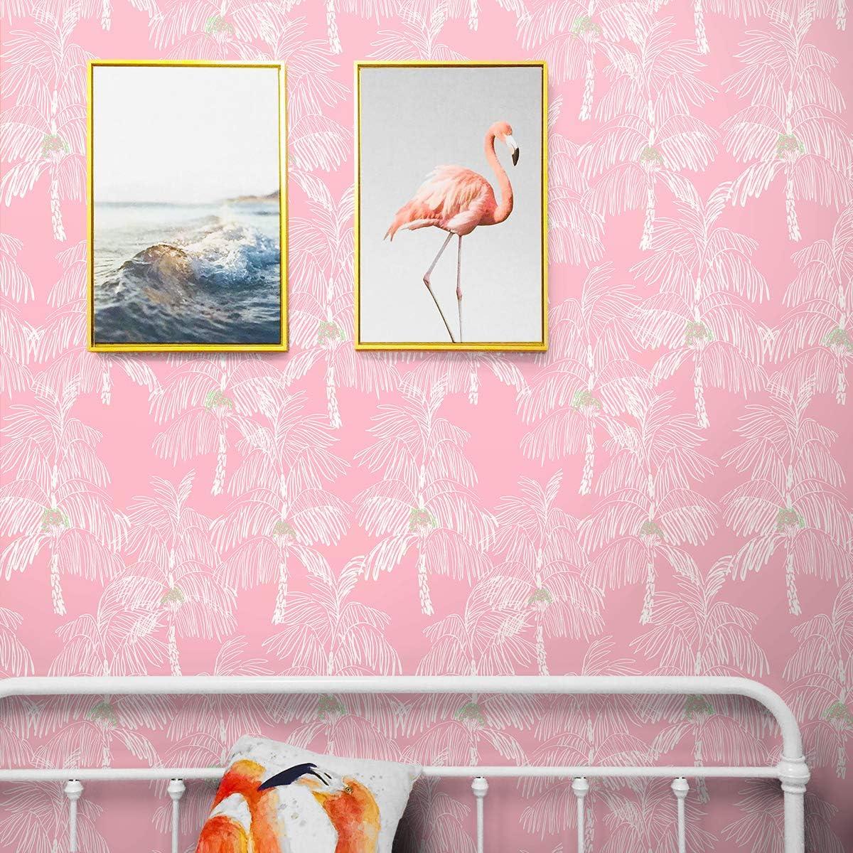 NextWall  Palm Beach Peel and Stick Wallpaper Flamingo