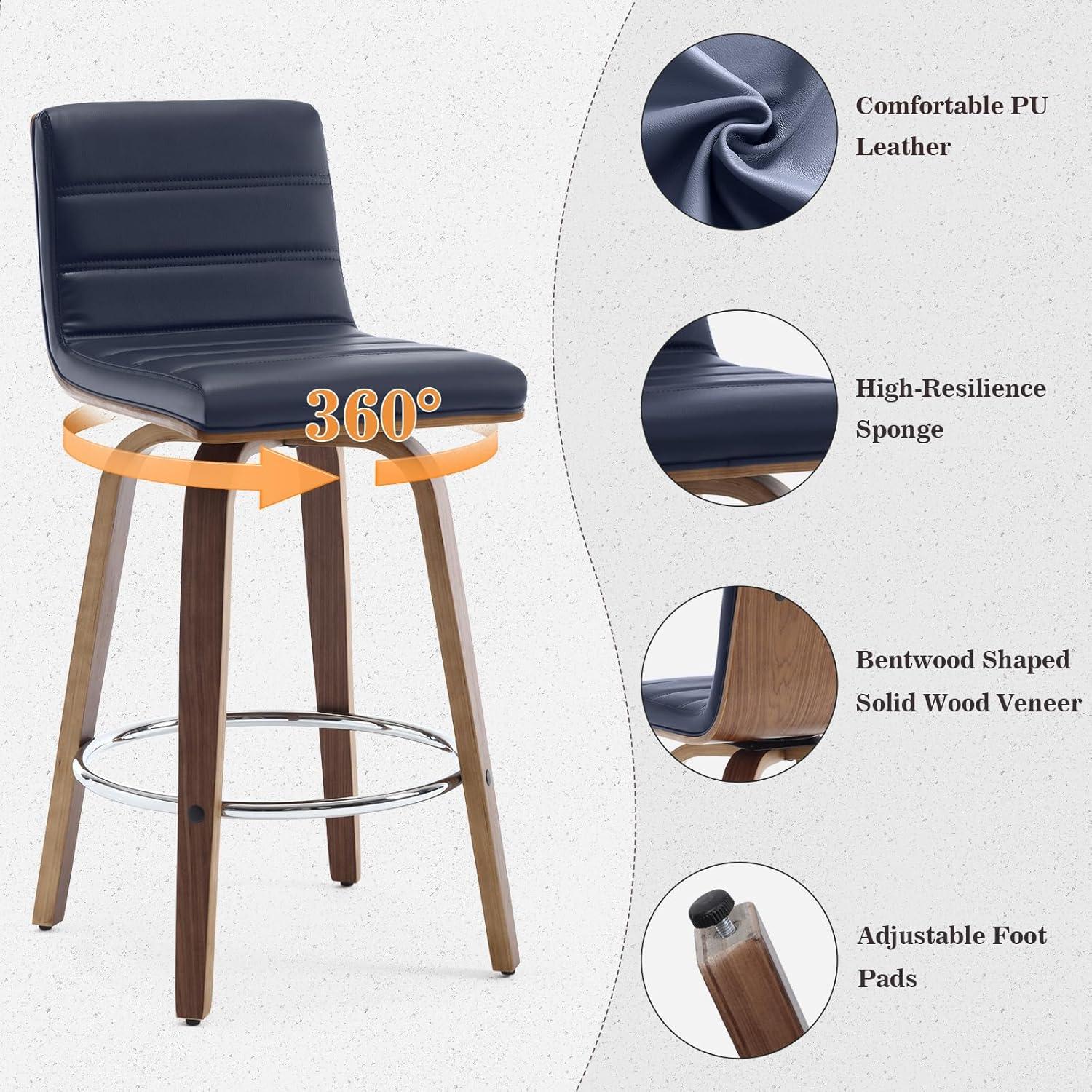 Corrigan Studio® Upholstered Swivel Stool (Set of 2)