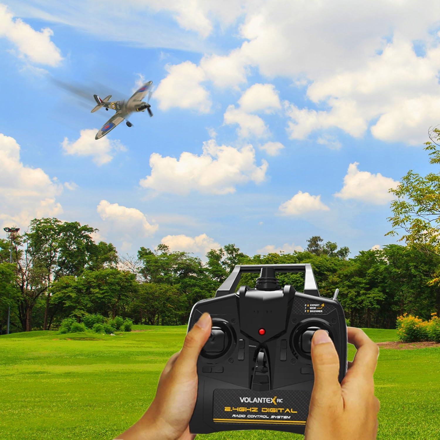 Open Box 4-CH Spitfire One Key Remote Control Airplane with Xpilot Stabilizer