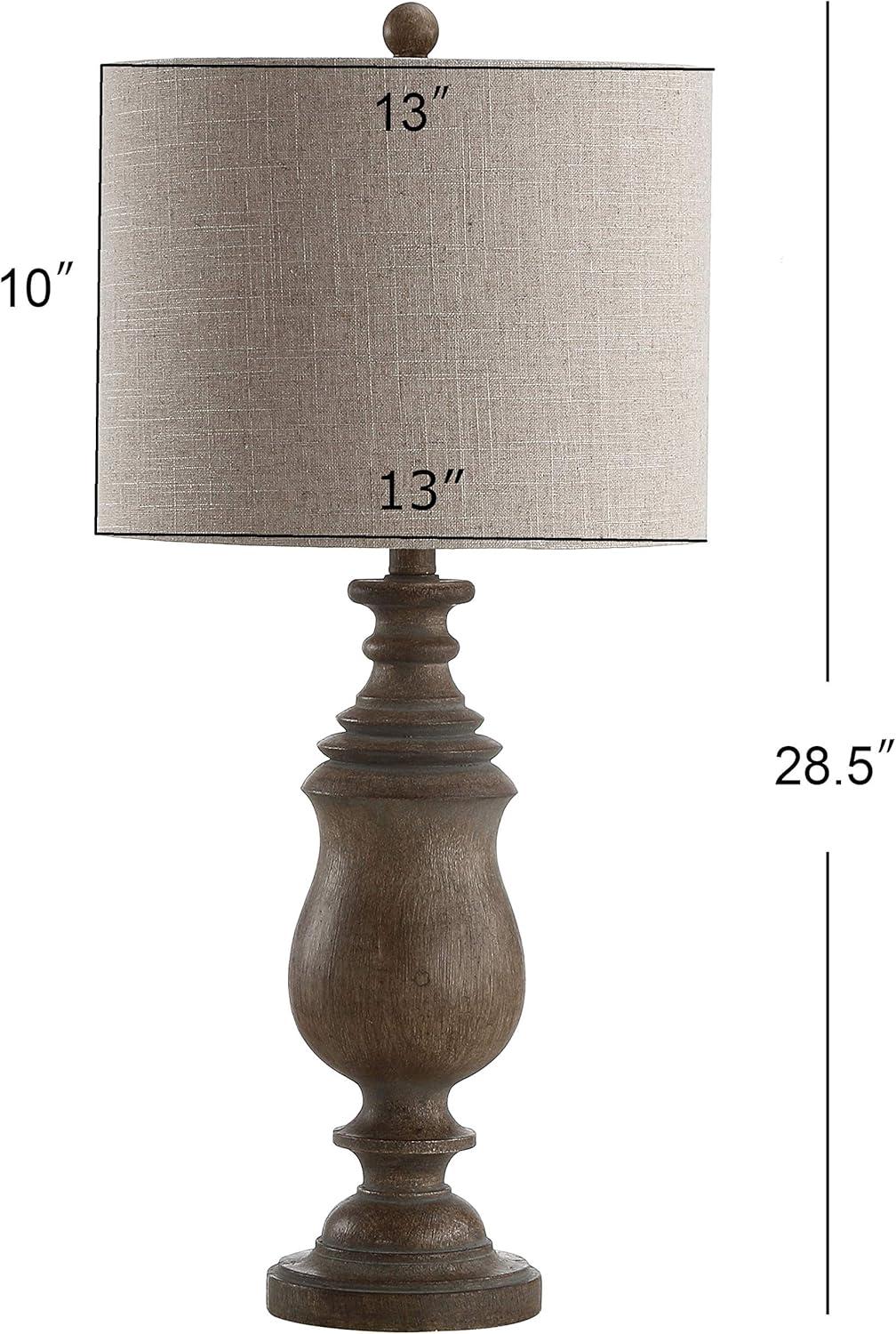 Abeline 28.5" Brown Resin LED Table Lamp with Drum Shade