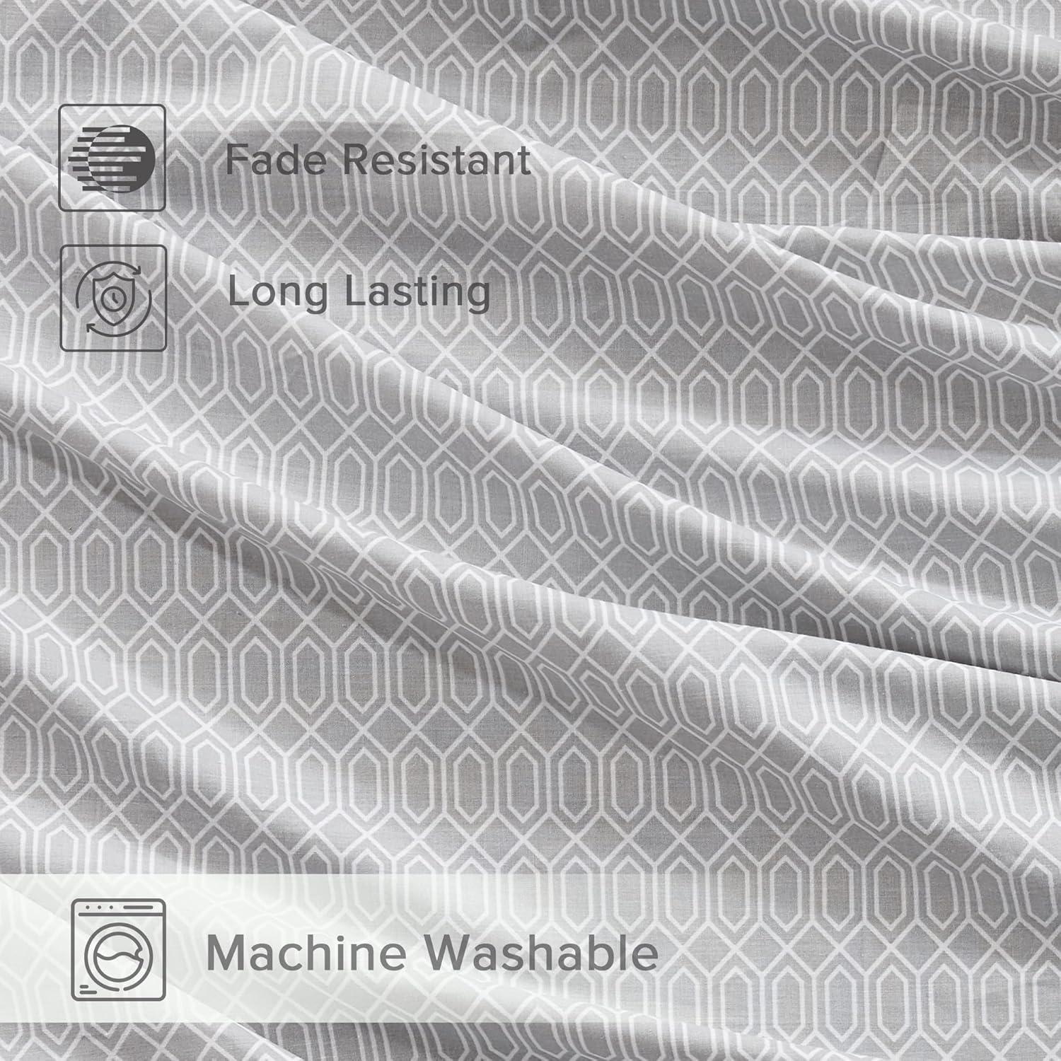 Comfort Spaces 100% Cotton Sheet Set Breathable, Lightweight, Soft with 12" Elastic Pocket Fits up to 14" Mattress, All Season Cozy Bedding, Matching Pillow Case, Twin Diamond Taupe 3 Piece