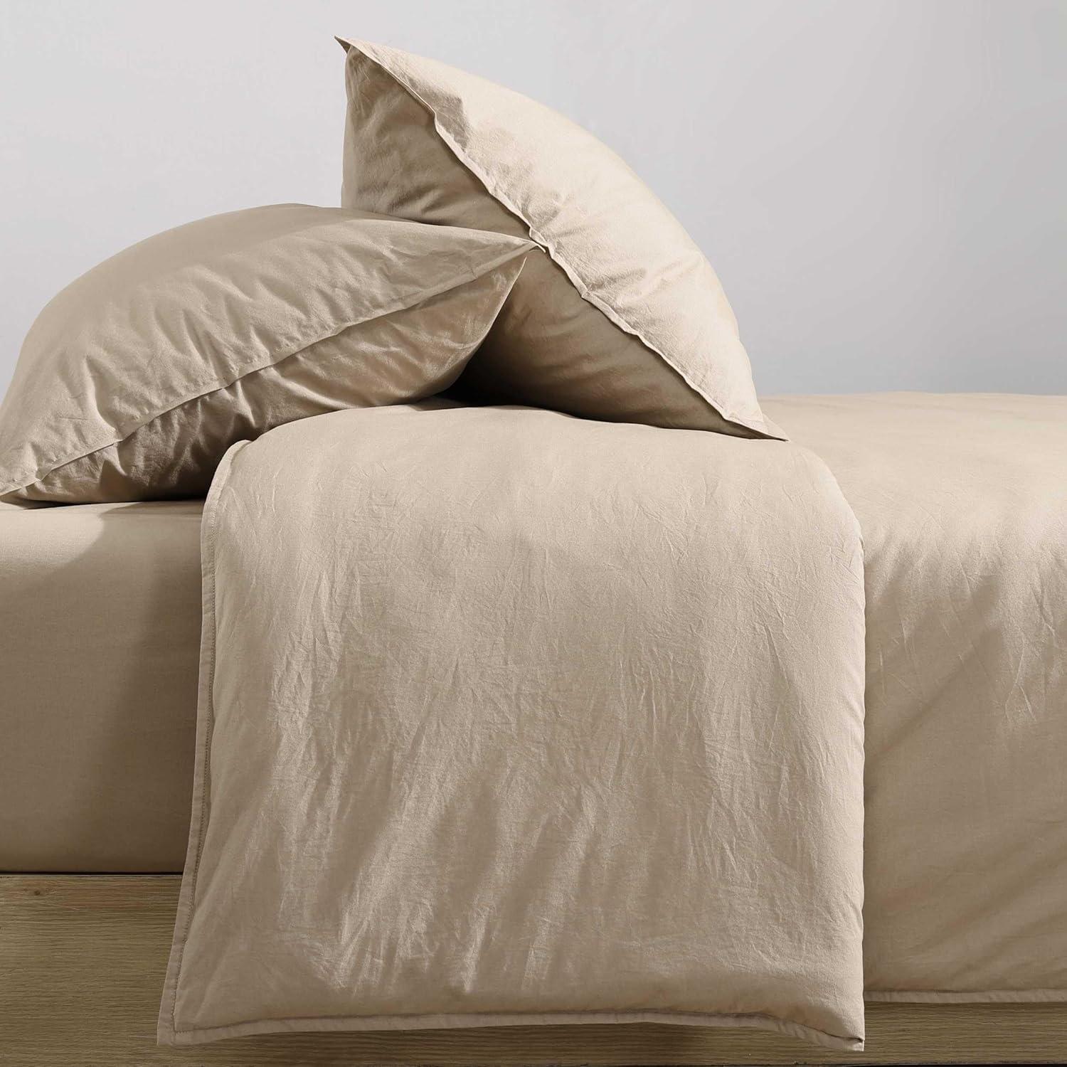 Calvin Klein Washed Percale Cotton Solid Comforter Set