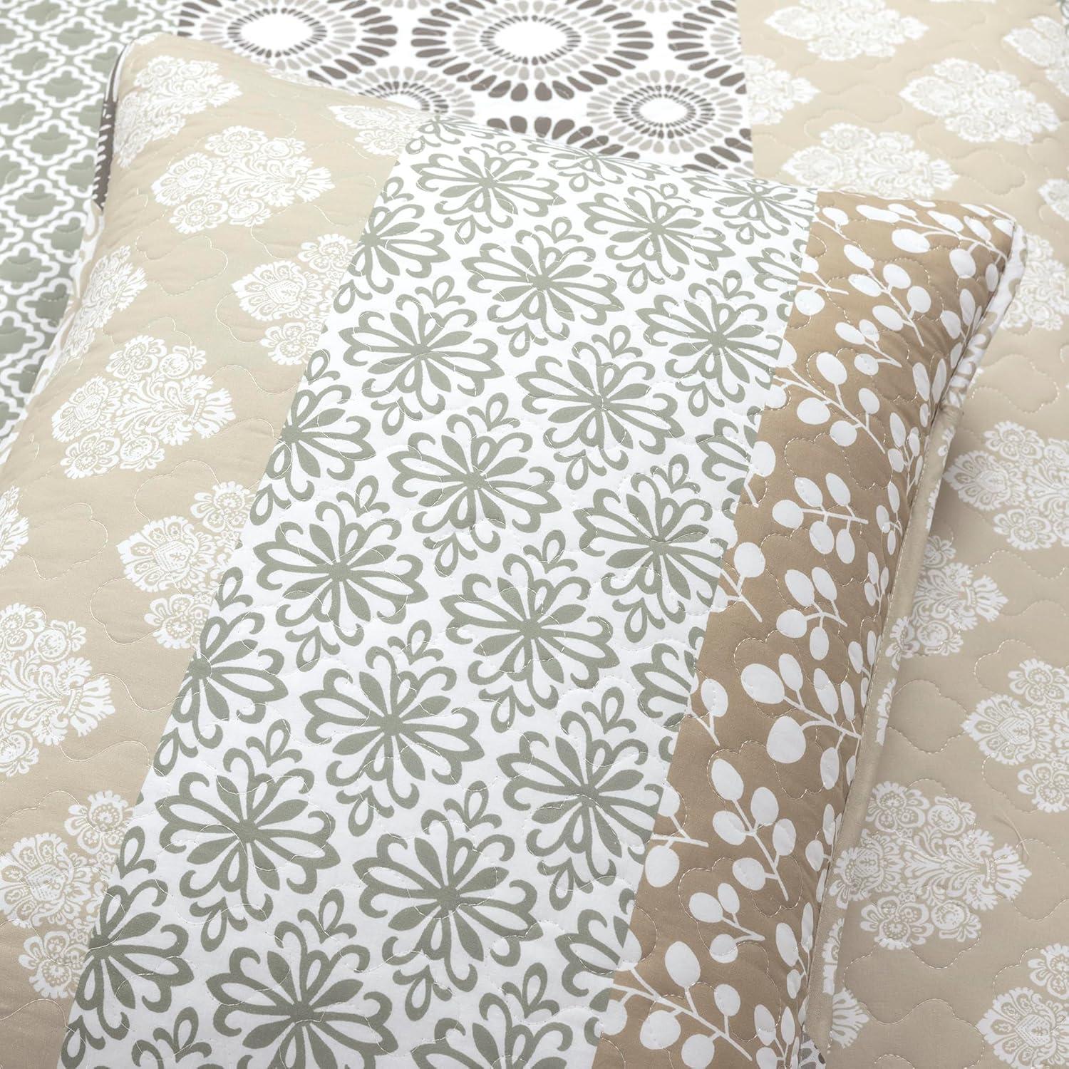 Lush Decor Bohemian 100% Cotton Reversible 3-Piece Quilt Set