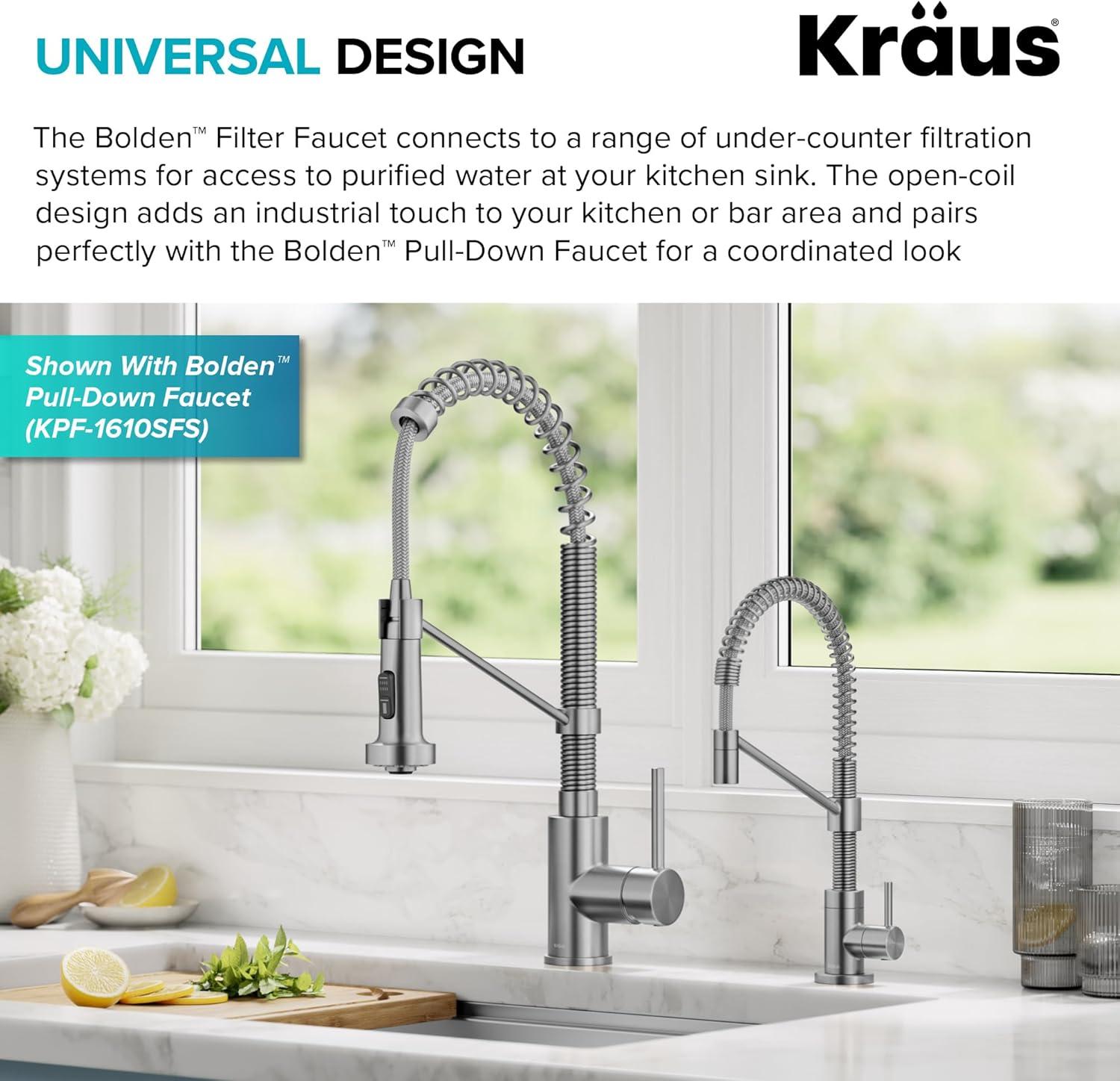 KRAUS Bolden Single Handle Drinking Water Filter Faucet for Reverse Osmosis or Water Filtration System